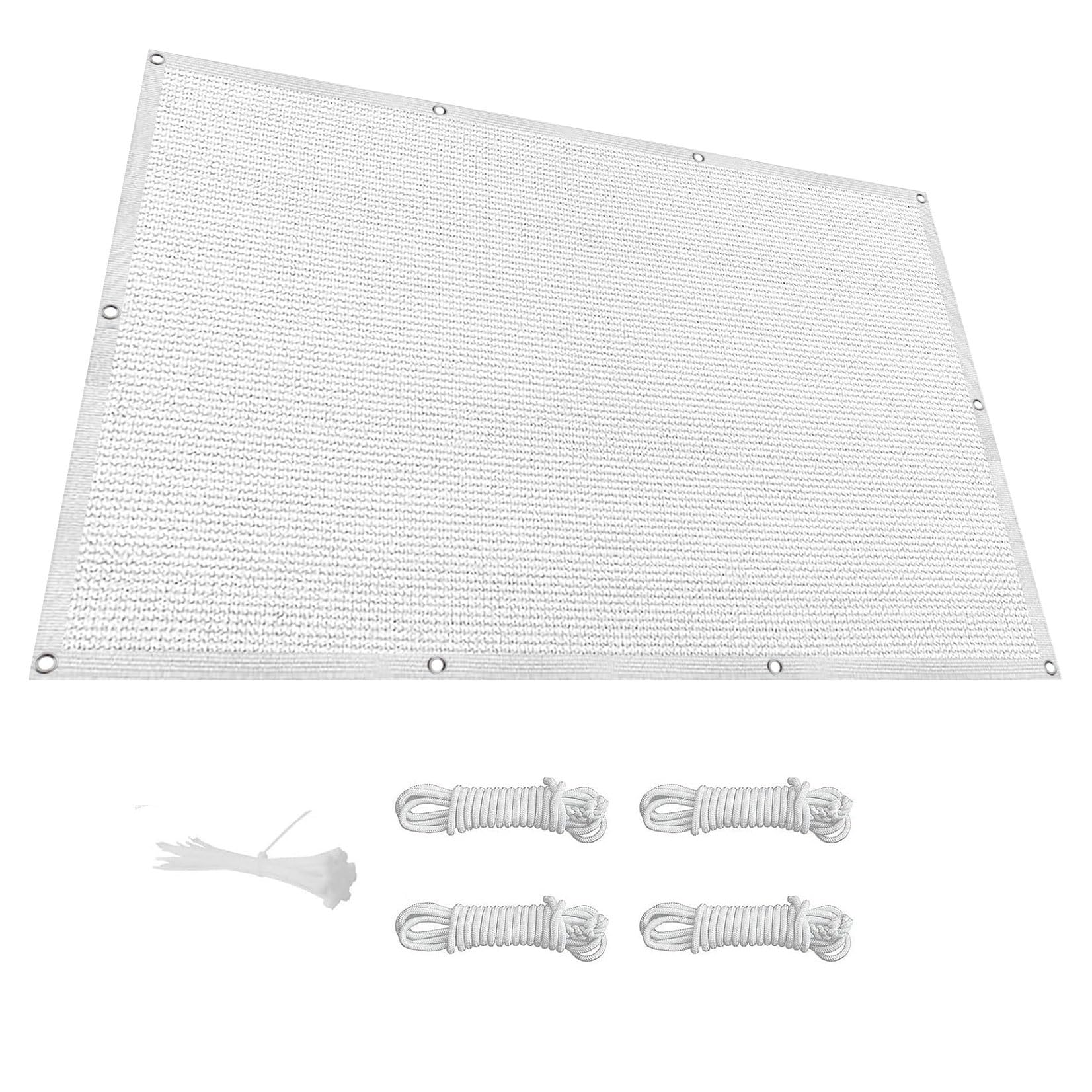 Toile ombrage 115x460 rectangulaire en HDPE blanc durable