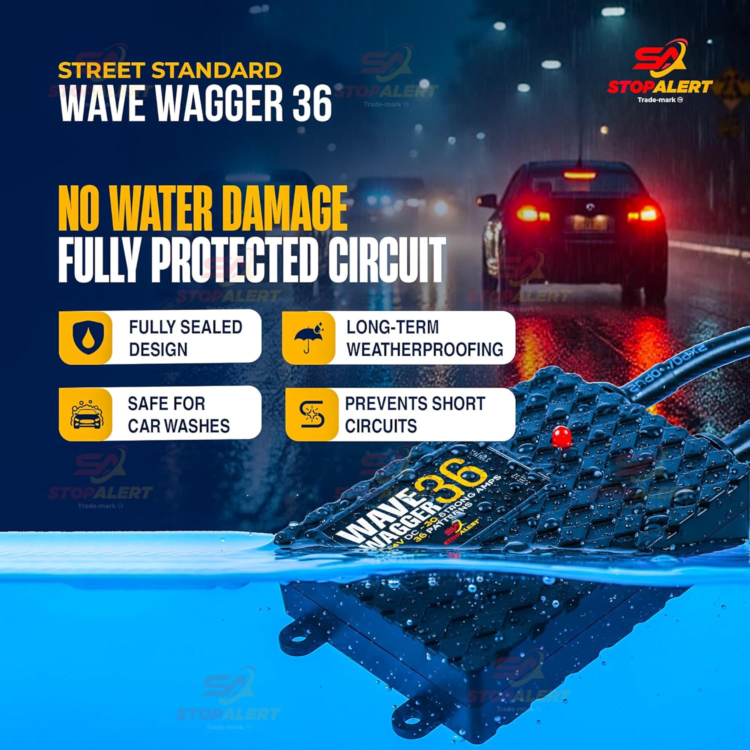 New Wig Wag 36 Pattern Wave Wagger - Headlights Module 10 AMPS Electronic Alternating Heavy Duty Flasher Kit Relay for Emergency Trucks Police Cars & Ambulance - LED and Other Lights 12-24V