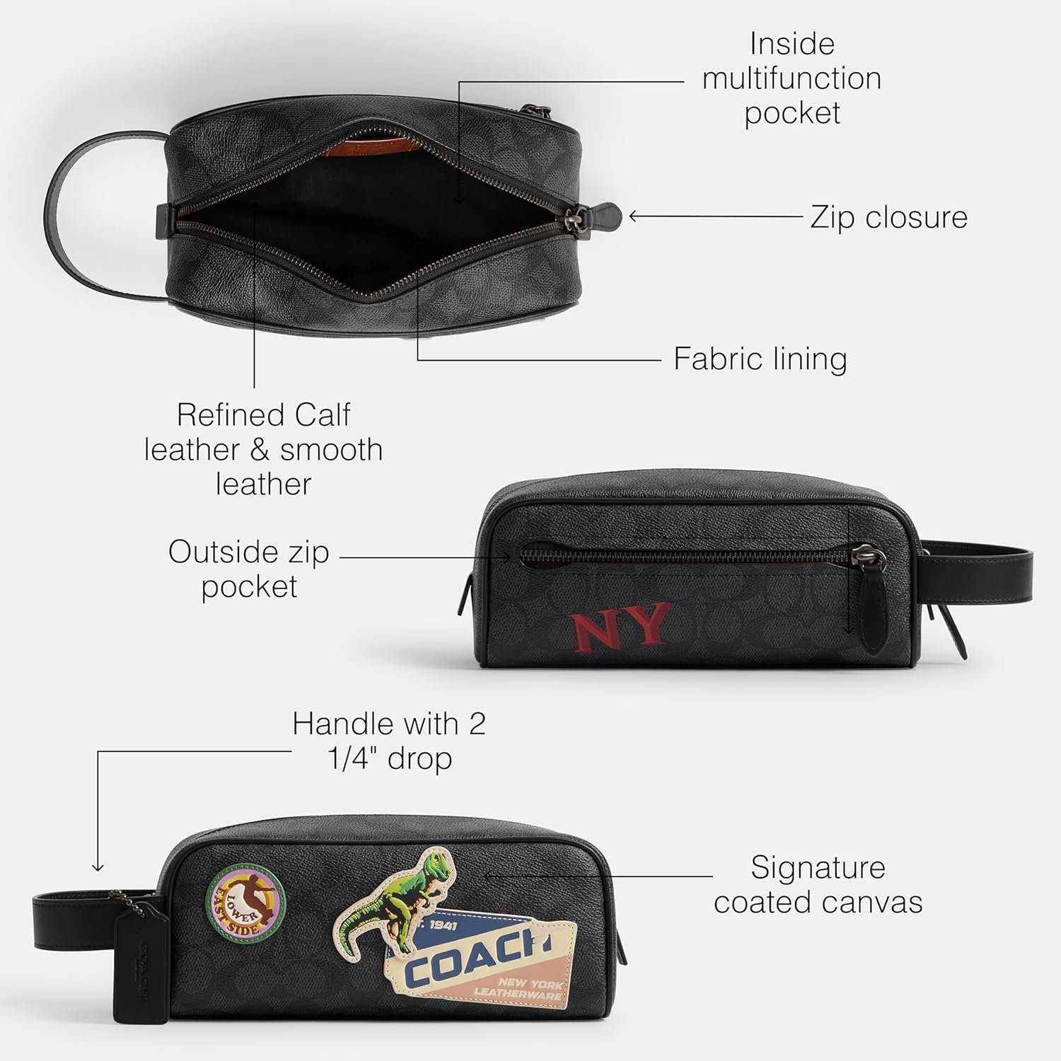 Coach Travel Kit in Signature Canvas with Patches