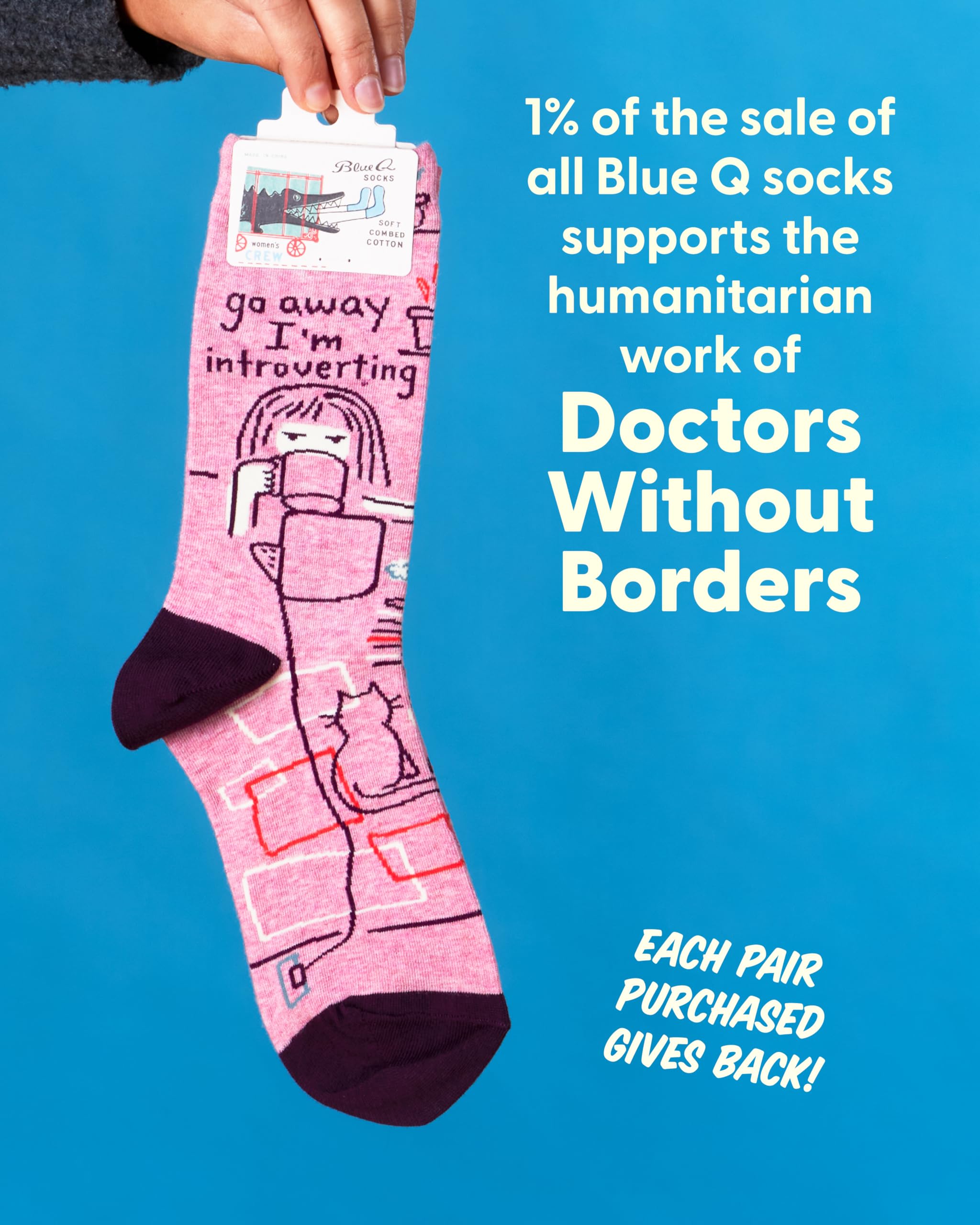 Blue Q - Calcetines - para Mujer: Go Away Introverting