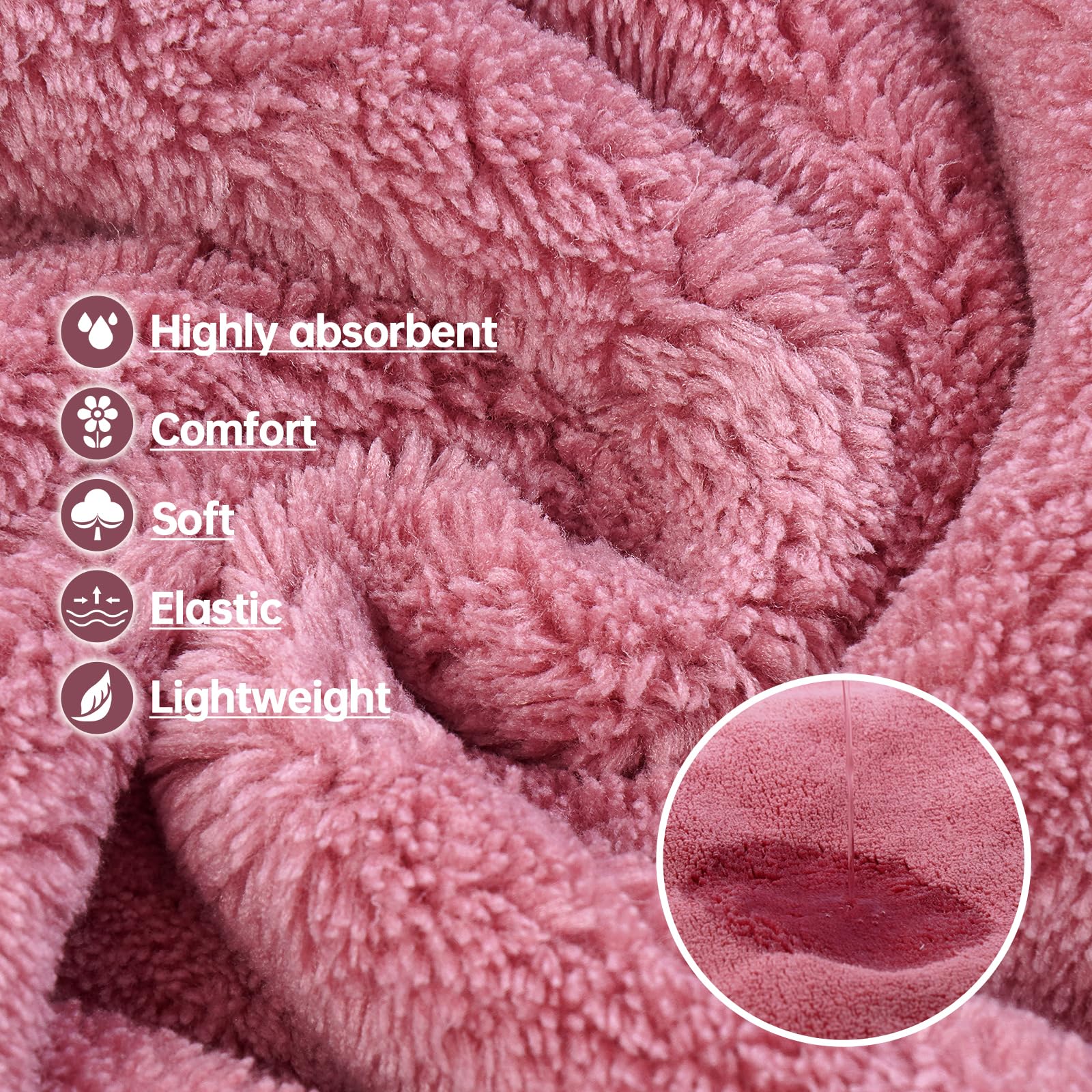 Manteau de séchage pour chien - Manteau de séchage pour chien - Serviettes roses pour grands chiens - En microfibre - Super avec capuche pour sangles ventrales réglables - Pour Golden