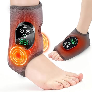 Cordless Ankle Massager for Pain Relief, Heated Foot Massager for Neuropathy, Foot and Ankle Massager with Heat, Ankle Heating Pad with Massage, HSA Eligible FSA, 6 Heats, 3 Massages, Single One