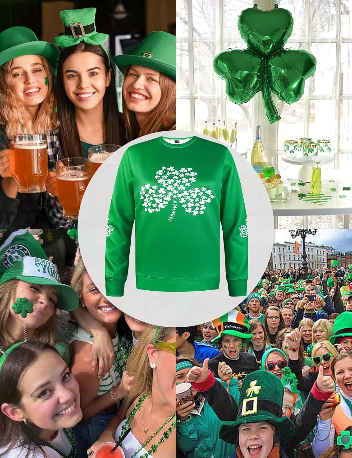 Women's Mardi Gras Sweatshirt Long Sleeve Shirt Mask Purple Gold Green Outfit - Image 7