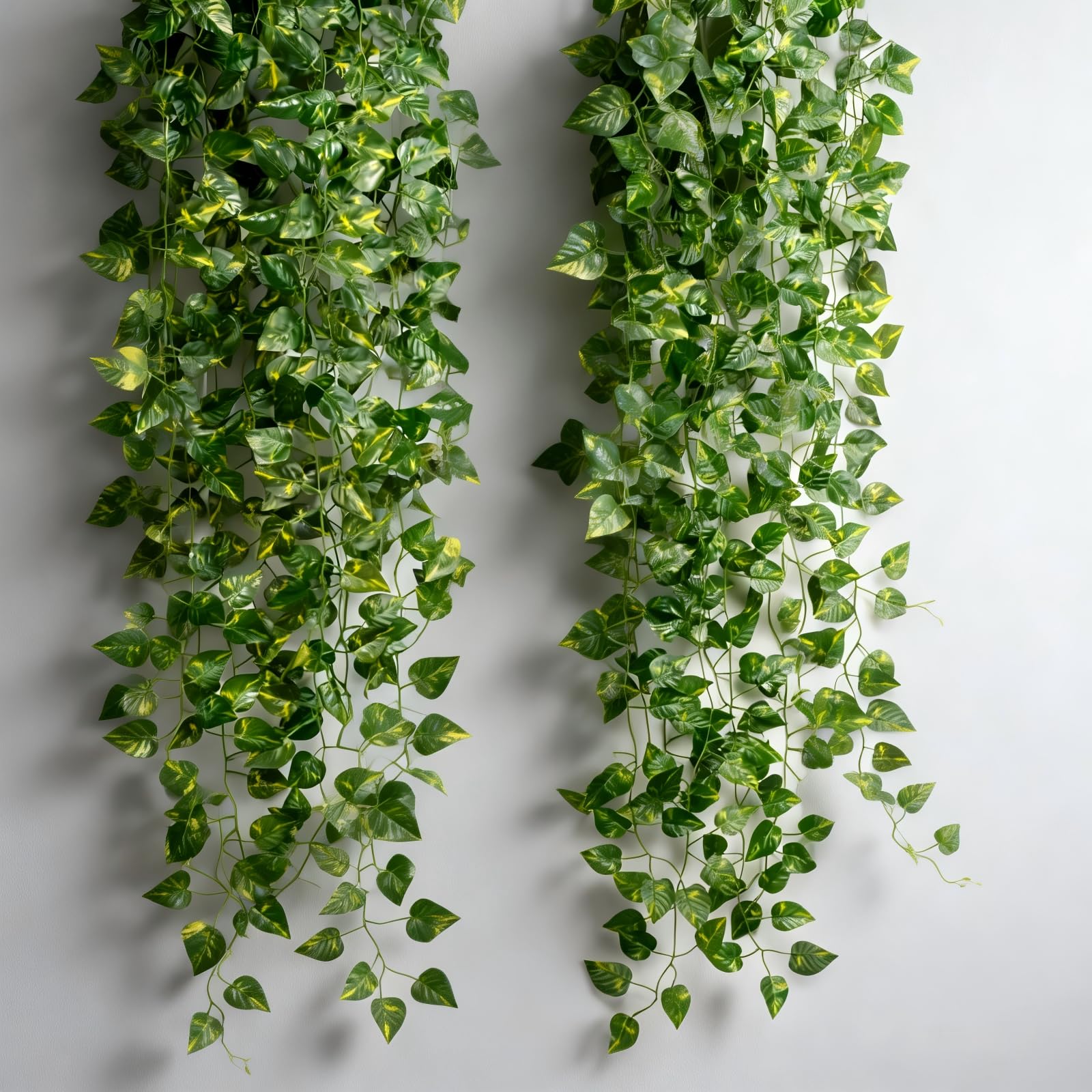 Tivleed Green Artificial Ivy Garland, Fake Ivy Vines With Dense Foliage & Thick Vines - 12 Pack Realistic Silk Leaves Waterproof Plants For Wall Decor Outdoor Indoor, Wedding Party Garden Fence Screening