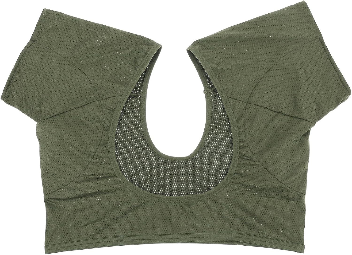 OUNONA Underarm Sweat Absorbing Vest for Women, Breathable Mesh Quick-drying Tank Top with Sweat Pads, Olive Green Size L, Anti-sweat Undershirt for Running and Workout