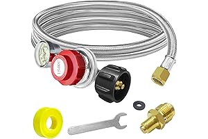 5 FT Propane Hose with Regulator: 0-30PSI Adjustable Propane Regulator