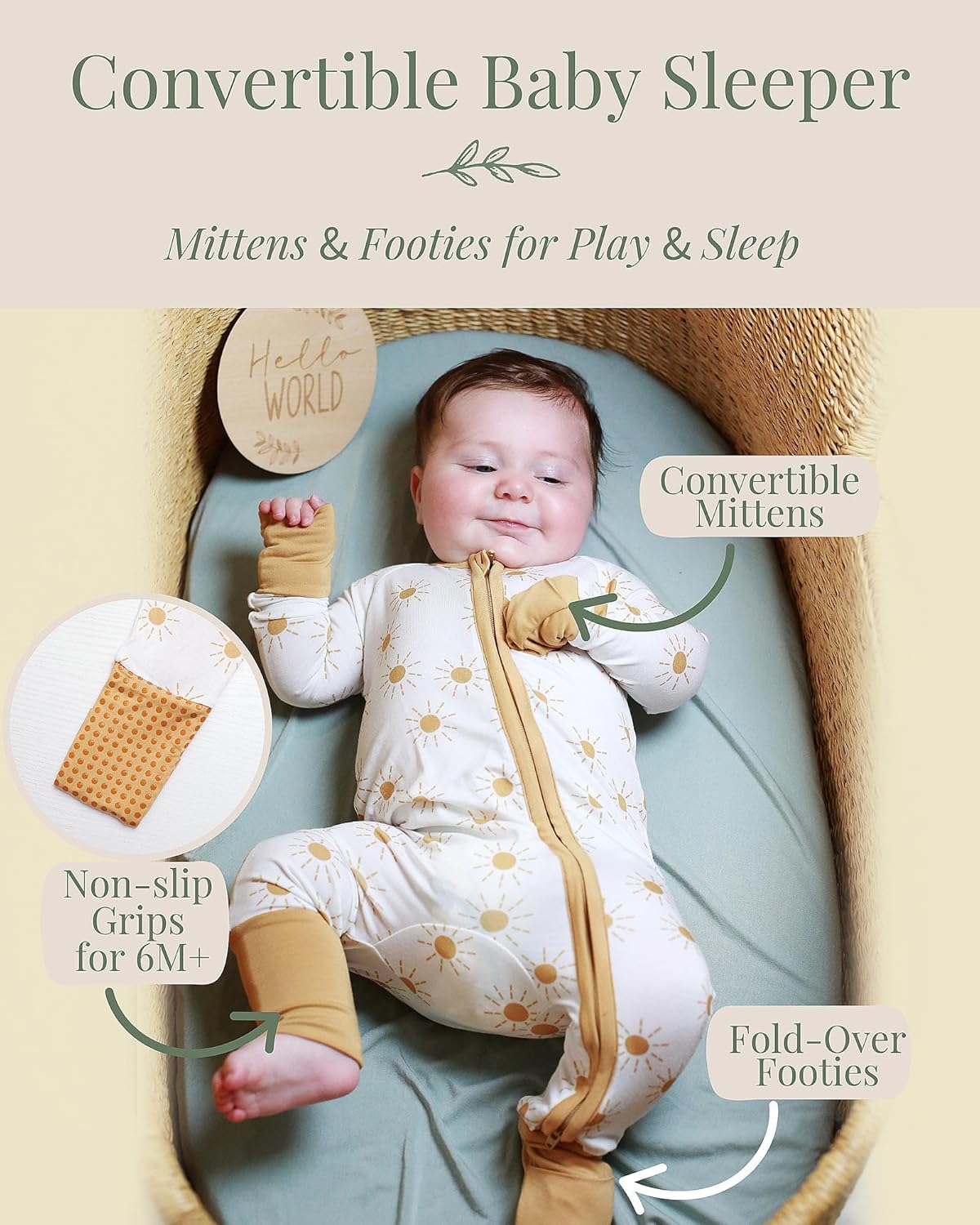 Miaoberry Pajama for Baby Boys & Girls – Viscose from Bamboo Sleepwear, 2-Way Zipper