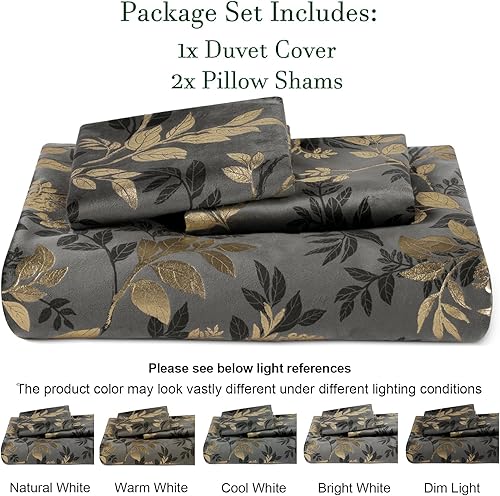 Miniatura 96 de PHF - Juego de funda de edredón de pana ligera, tamaño California King, 3 piezas de mantas, con cierre con botón, 8 lazos en las esquinas, suave