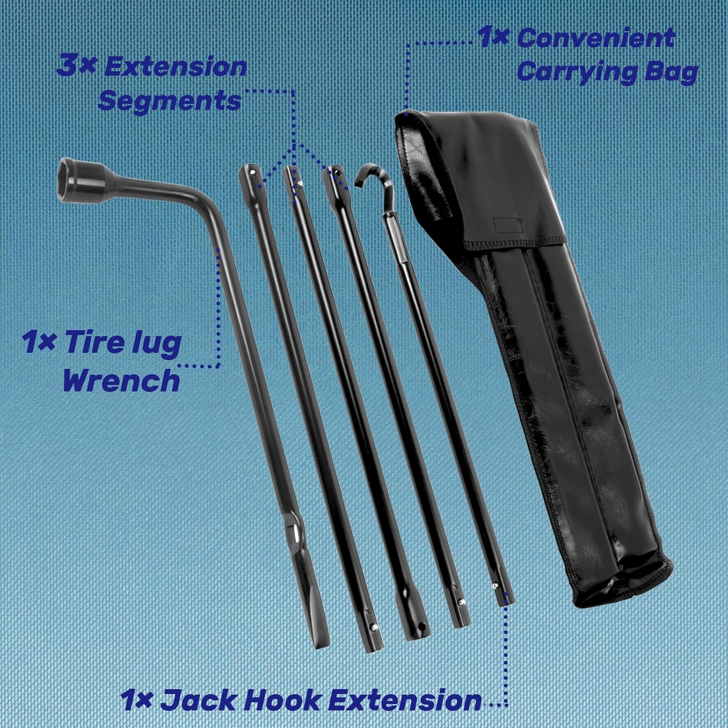 Spare Tire Tool Kit with Spare Tire Jack Handle and Wheel Lug Wrench Compatible with 2003-2018 Ram 1500 and 2019 Ram 1500 Classic