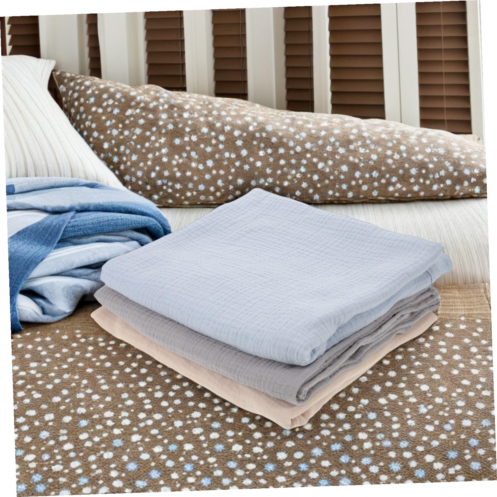 Abaodam 3piezas Manta Envolvente para Recién Nacidos y Elástica para Dormir y Bañar de Mantas Unisex