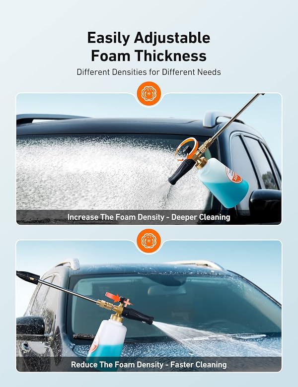 AstroAI Foam Cannon for Pressure Washer with 1/4" Quick Connect, 1.5 Liter by AstroAI - Used condition - Image 5