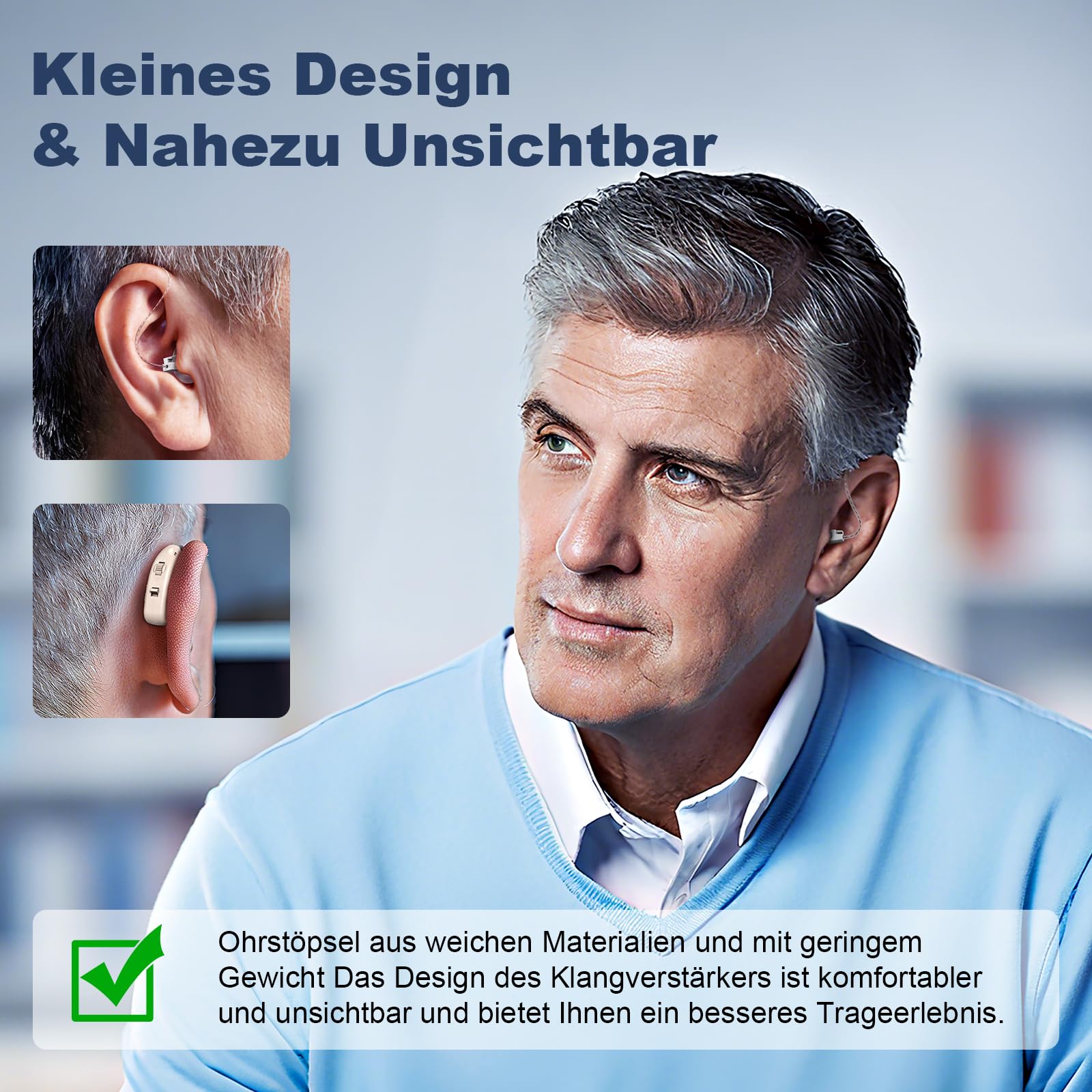 Wiederaufladbare Sound-Verstärker für Senioren，mit Geräuschunterdrückung & Einstellbarer Lautstärke，Unabhängiger Netzschalter