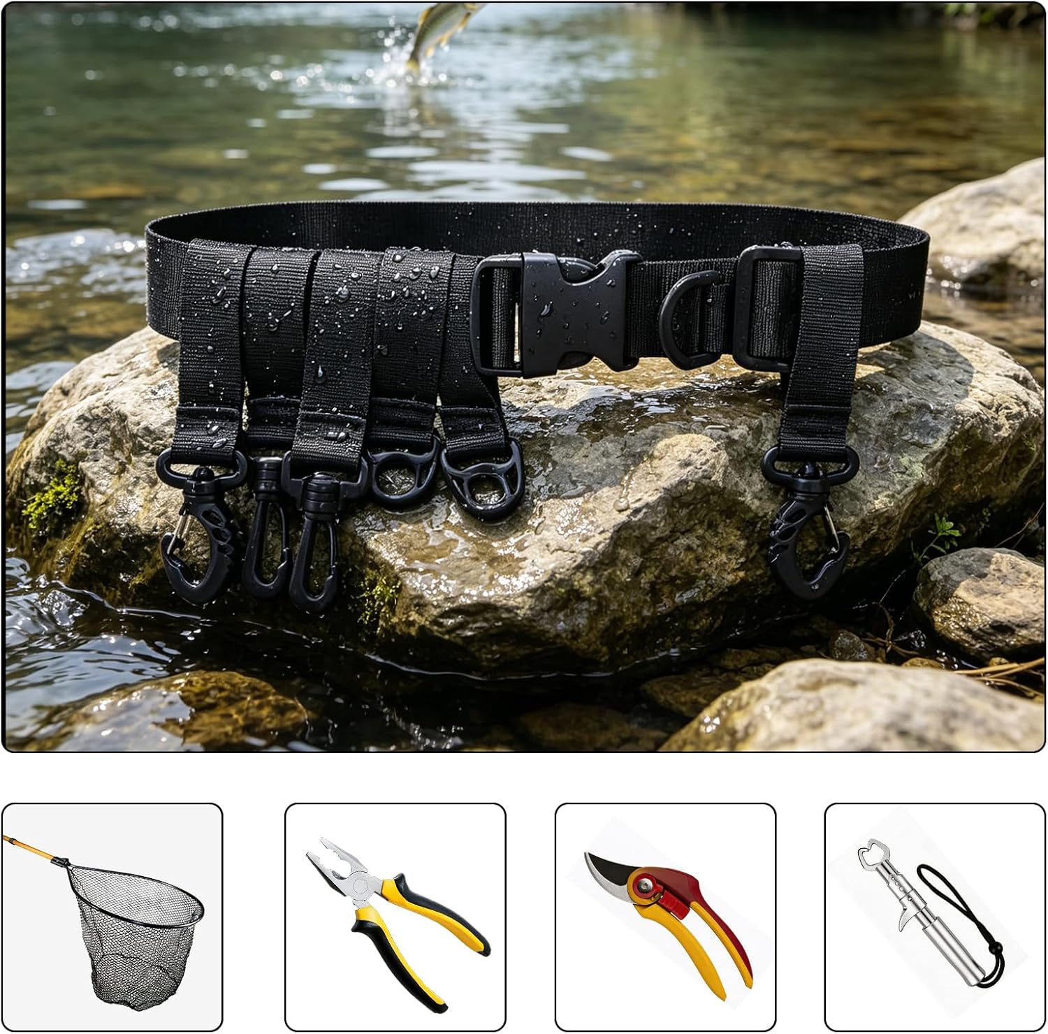 fishing wading belt adjustable nylon Belt length FS/YD-01 | Nylon Fishing Wading Belt Adjustable Utility Waist Strap for Outdoor Wading Activities