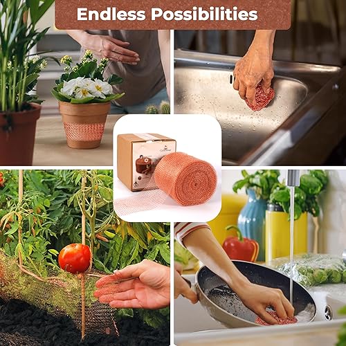 Miniatura 6 de Control de roedores de malla de cobre, 5 x 52 pies, rollo de malla de cobre inoxidable para roedores, murciélagos y caracoles, perfecto