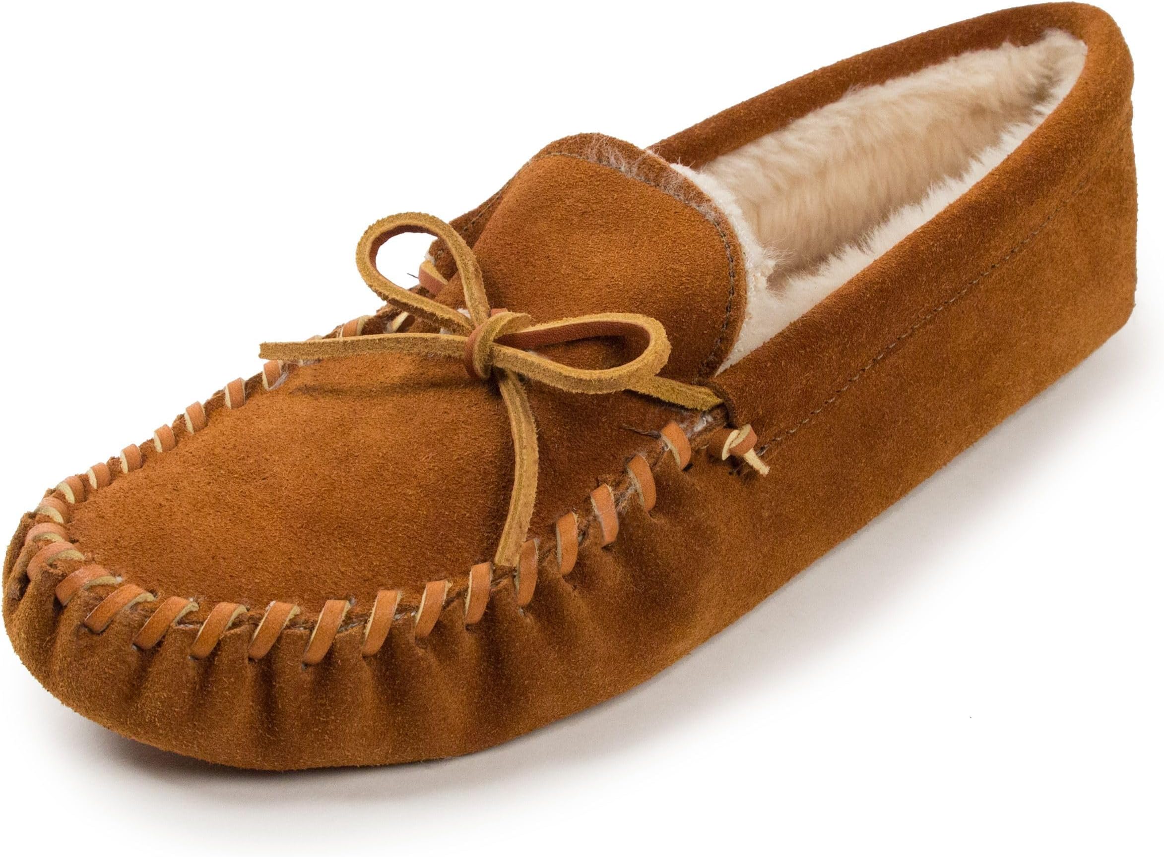 Men's Pile Lined Soft Leather Sole Slipper