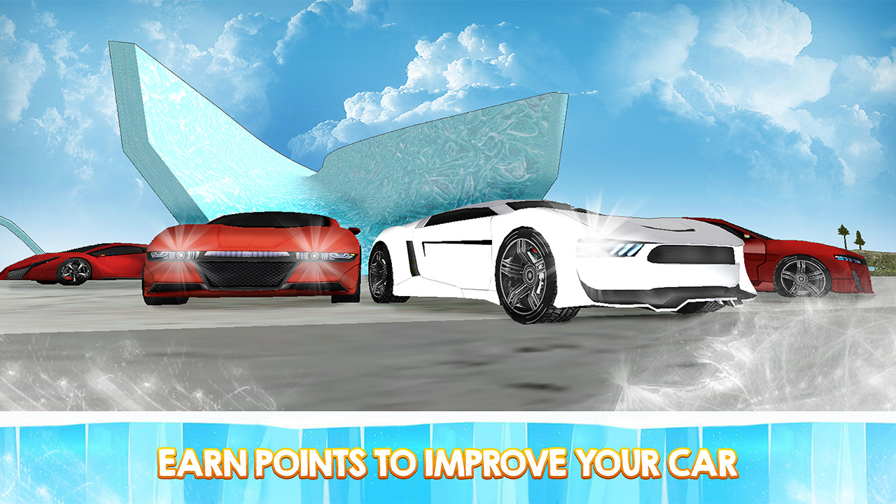 Frozen Racing Car Water Slide 3D Car stunt Race Driver Extreme