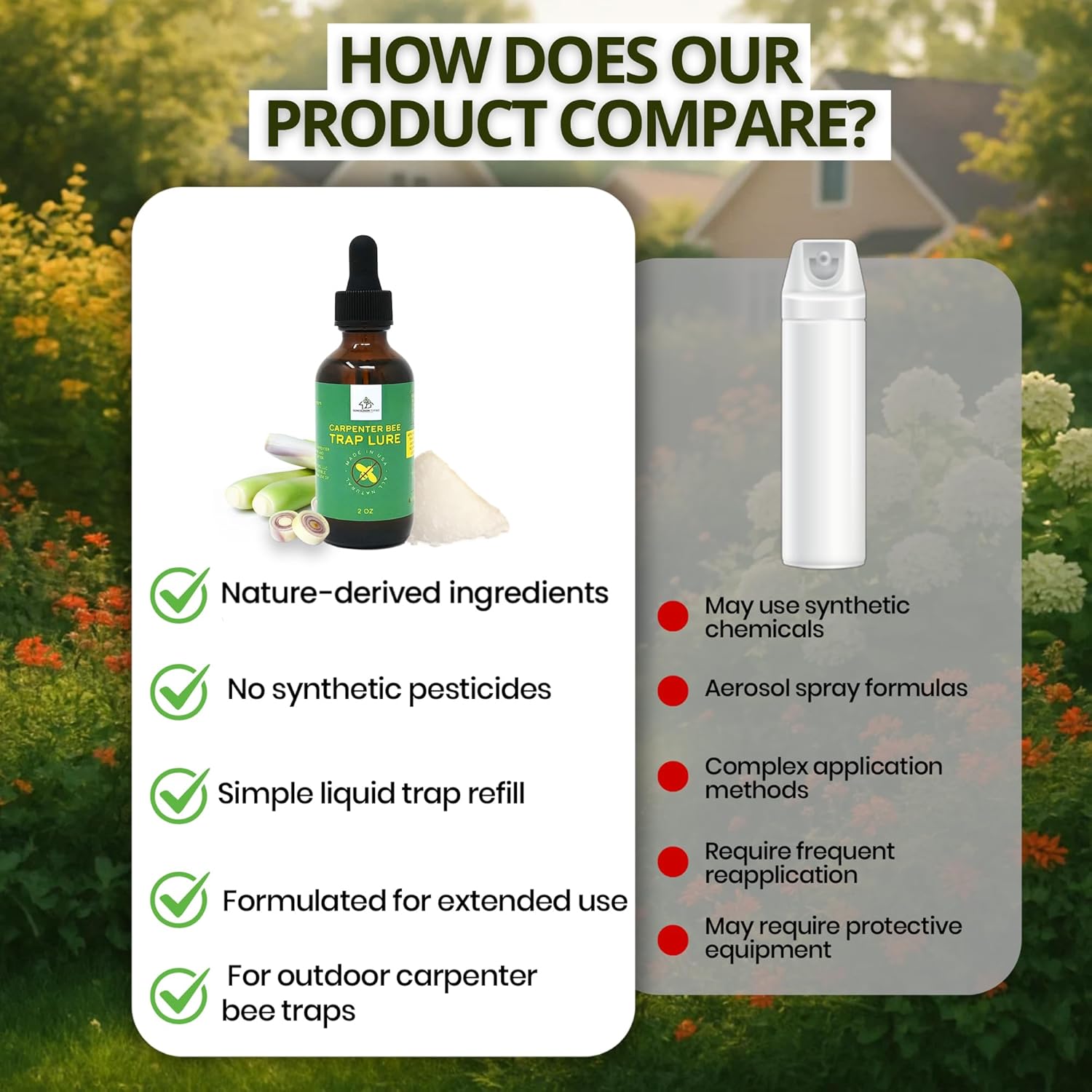 Donaldson Farms Carpenter Bee Attractant – Natural Bee Trap Lure for All Trap Types, Gentle on Honeybees, All-Year-Round Formula, 2oz