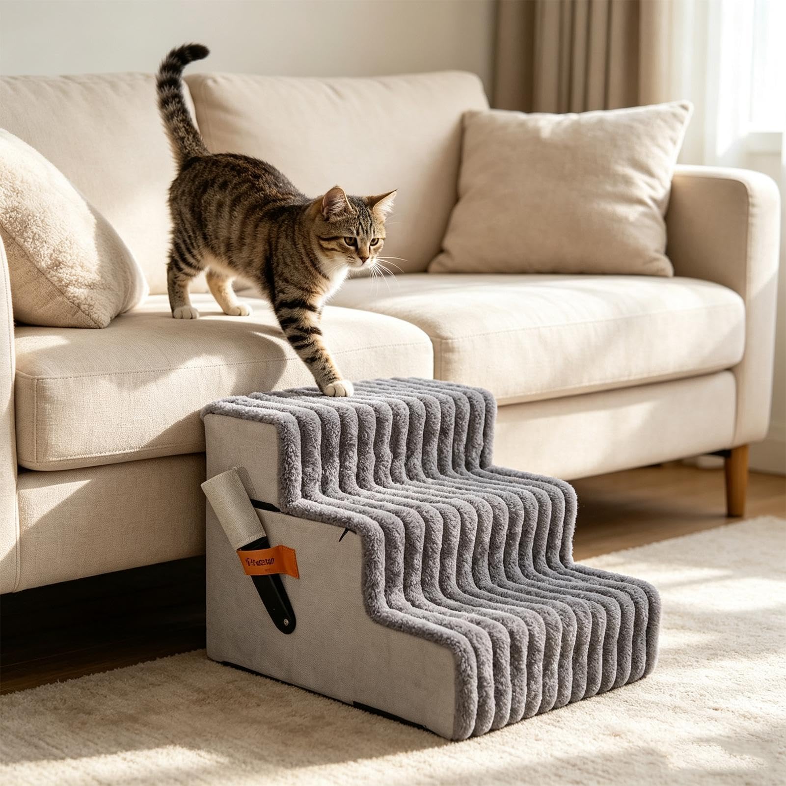 Escalón Canino Rampa Gruesa Antideslizante Ligera Y Desmontable para | Escaleras equilibradas de cama de perro Para Perros Mayores Cachorros Pequeños Gatos Balcón Terraza Sofá Apartamento