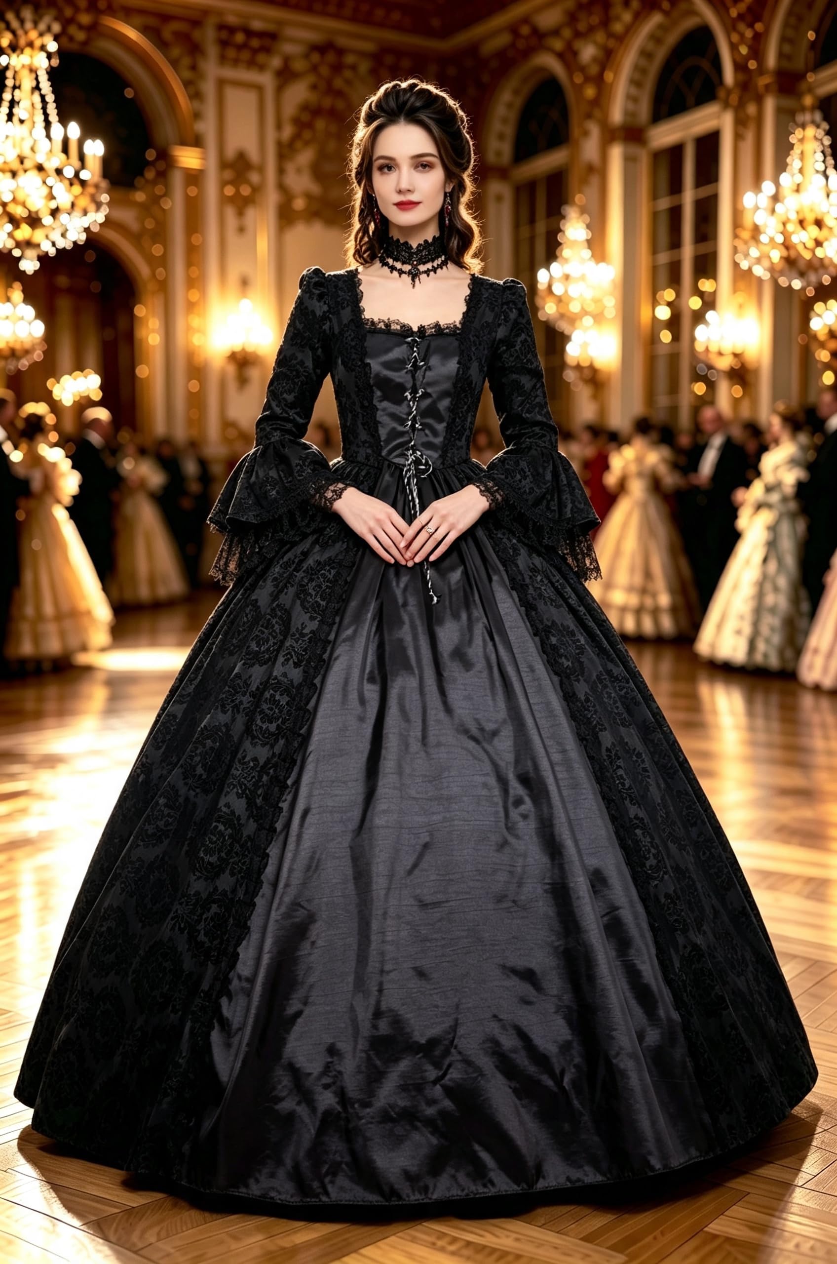 CountryWomen 18th Century Women's Rococo Ball Gown Victorian Masquerade Theme Costumes (Black1, 2XL) : Buy Online at Best Price in KSA