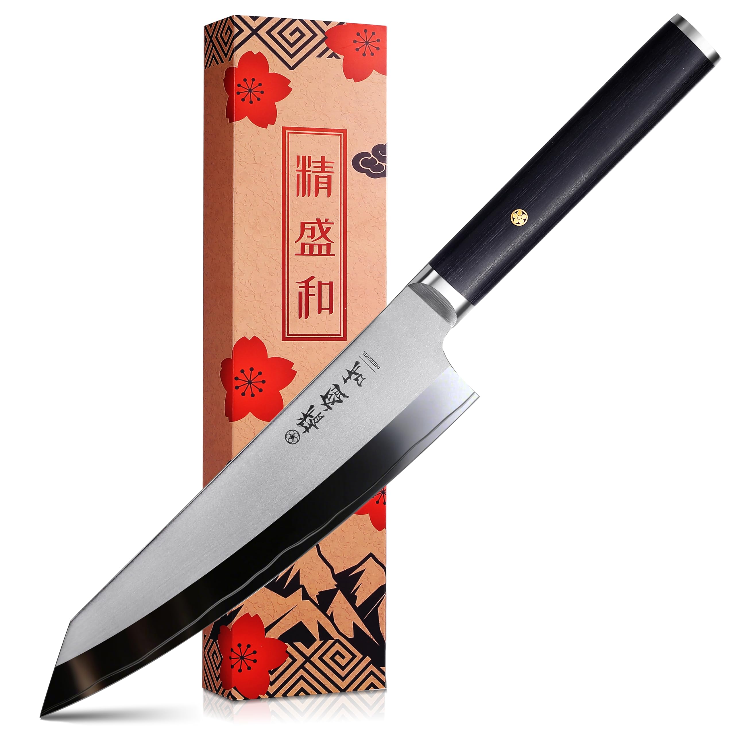 Japanese Chef Knife 8in,High Carbon Steel VG-10,Lab Tested Sharp