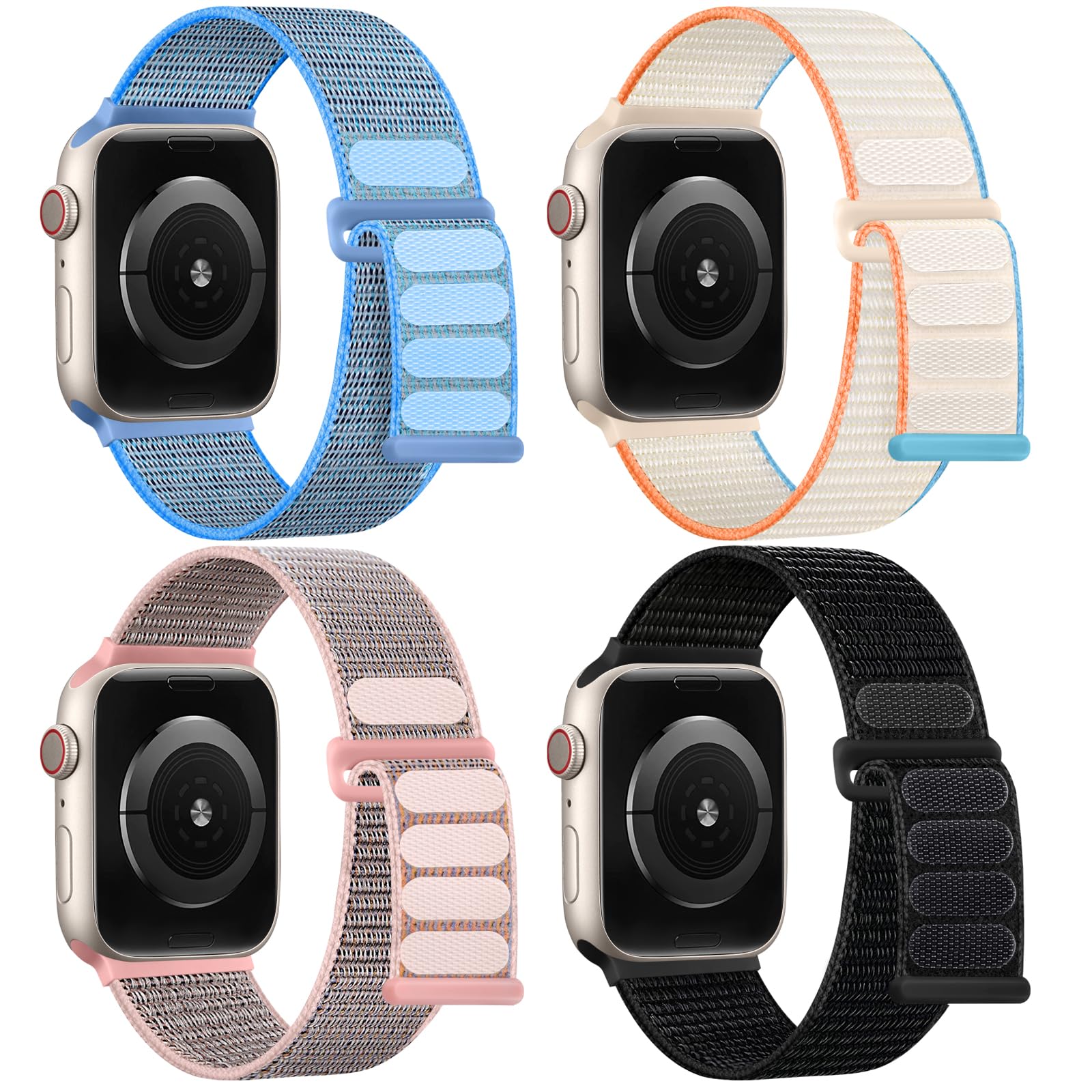 Nylon Bands Compatible with Apple Watch Bands 38mm 40mm 41mm 42mm 44mm 45mm 46mm 49mm Women Men, Soft Breathable Braided Straps for iWatch Bands