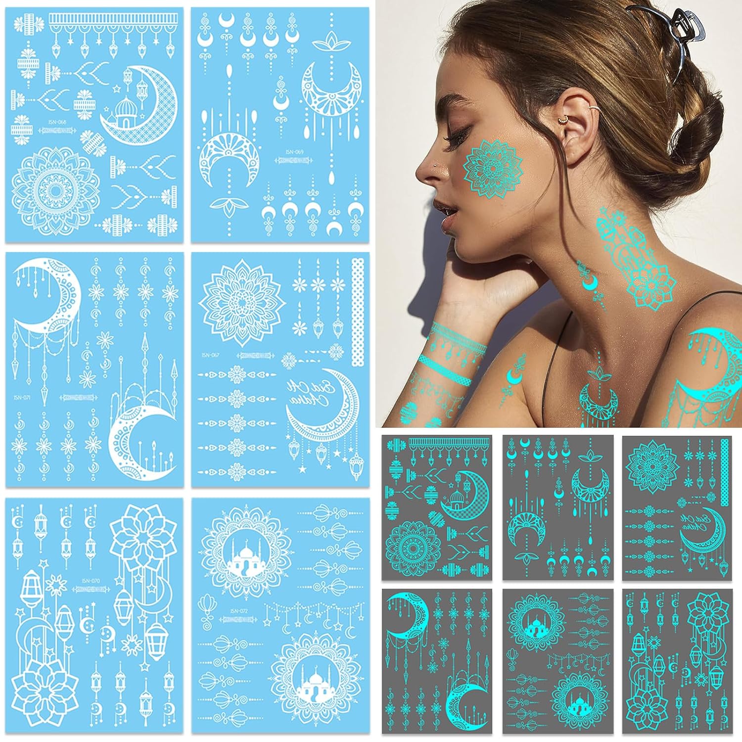 Henna Tattoos Temporary Stickers for Body Art | Waterproof