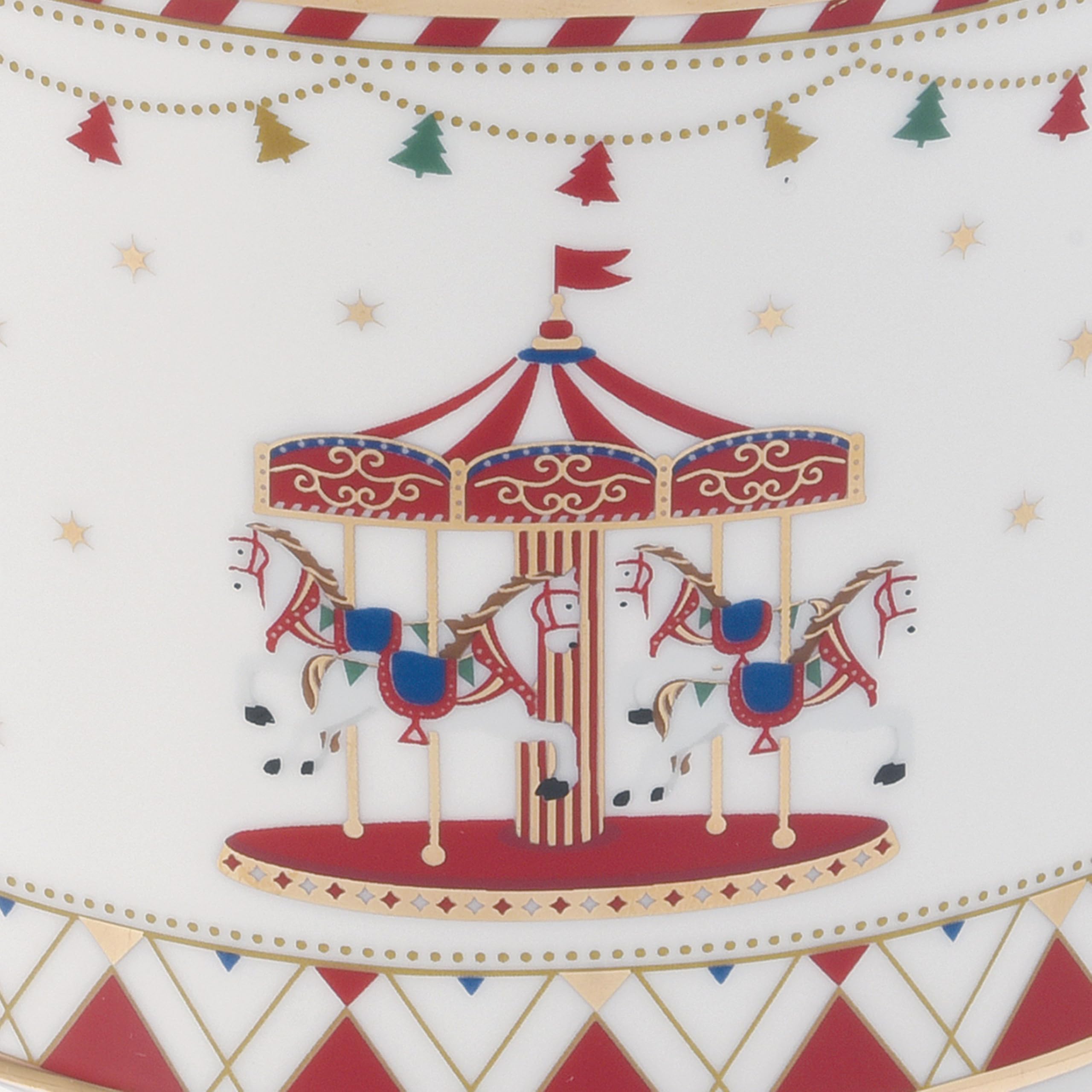MamboCat Puszka na ciastka Christmas Wonderland I (szer. x wys.) 14 x 16,5 cm I okrągła puszka na wypieki z karuzelą I puszka do przechowywania, puszka na zapasy, Boże Narodzenie