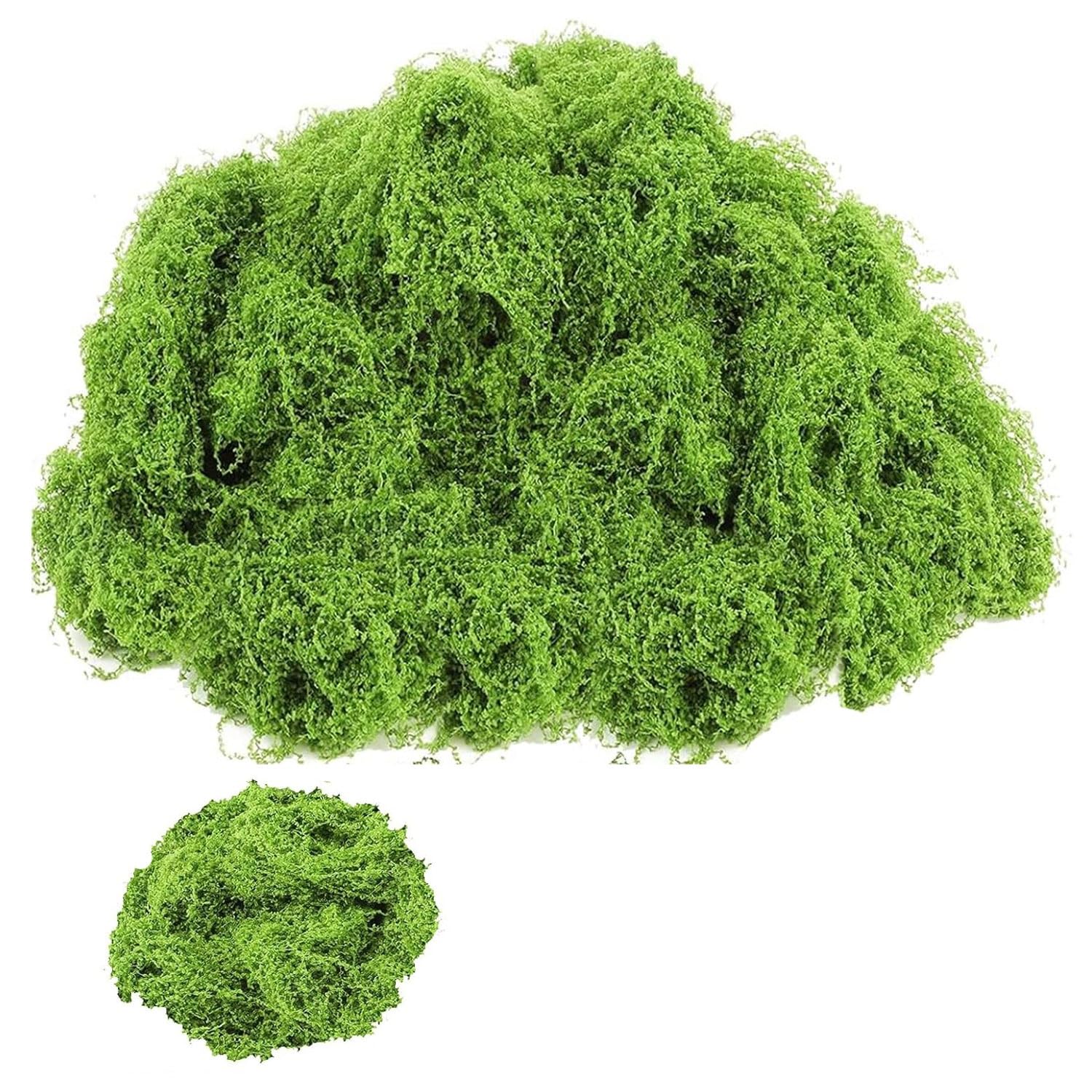DIWAL Artificial Moss, Light Green Fake Moss Nylon, Water Permeable Breathable for Indoor Plants, Potted Plants, Aquarium Tank Decor(100g)
