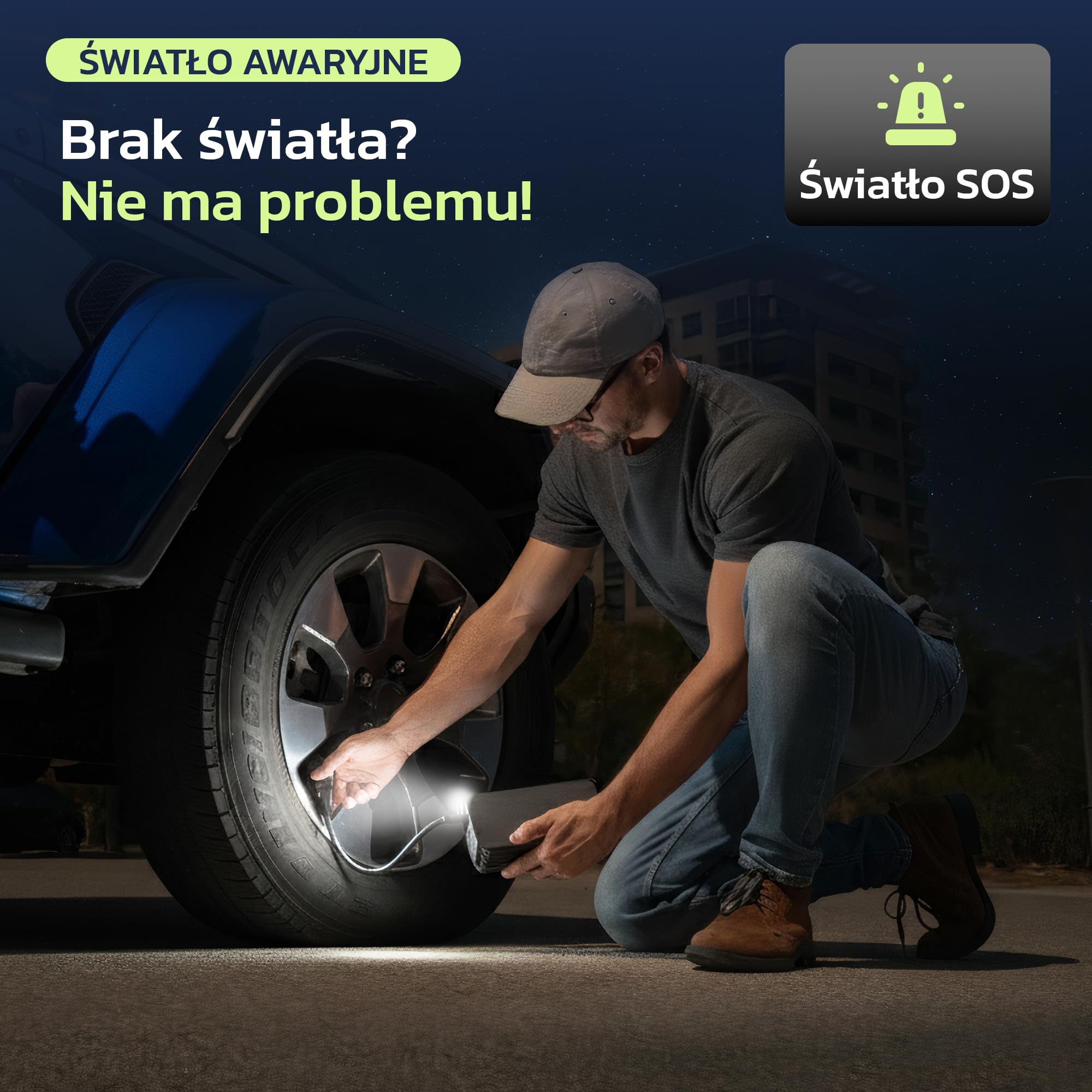 Wooowind Bora Plus 3w1 Przenośny Kompresor do Opon 150PSI | Rozrusznik awaryjny, pompka opon, powerbank, auto wyłączanie, LED, manometr, dysze, 10,3 BAR