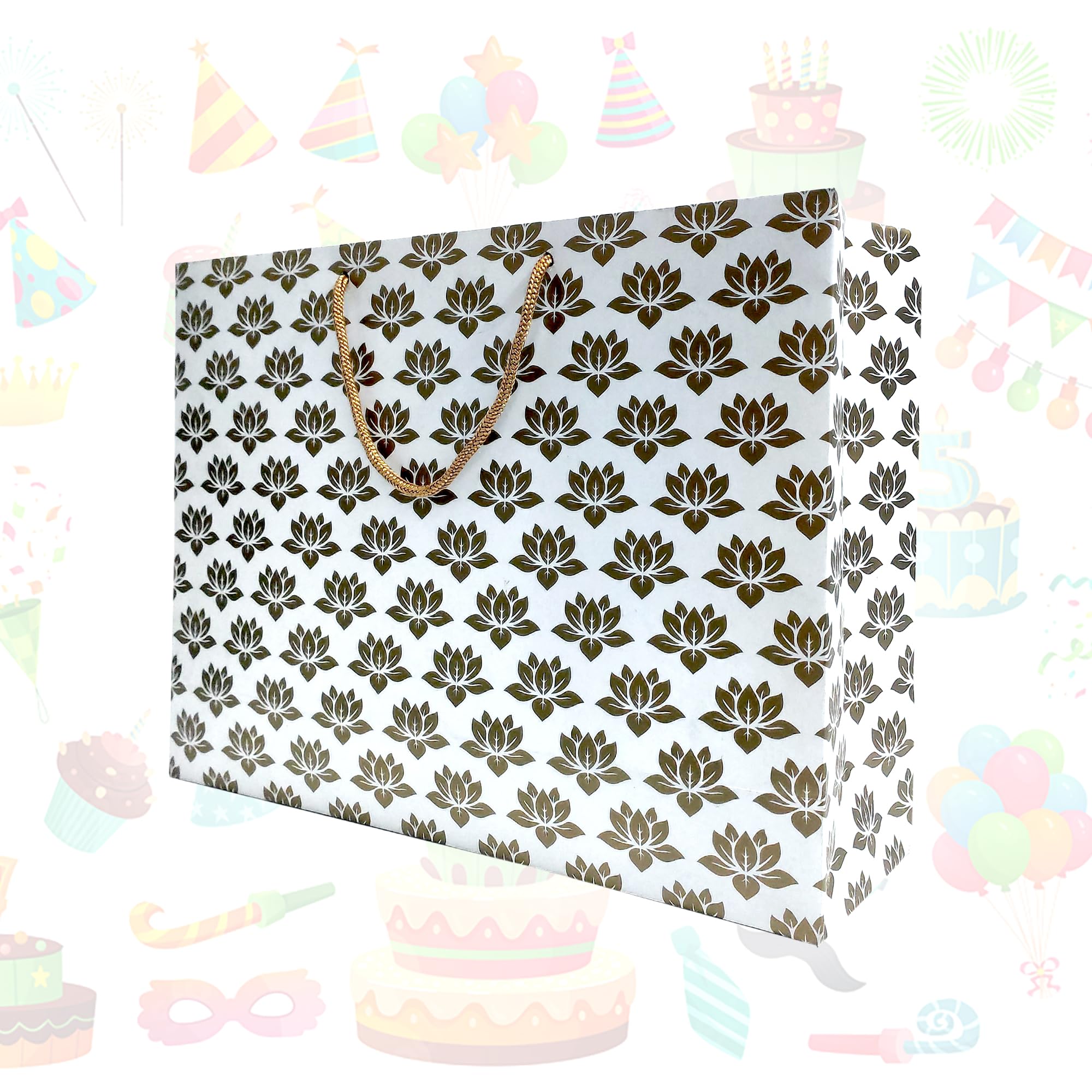 See full amazon price history chart for URBAN ECO BAG Flower Design Golden Printed, Card Board, Designed Bag, Size: 13 inch x 4 inch x 11 inch Gift Bag for Baby Shower, Birthday, Christmas, Engagement, Valentine and Wedding. (50) URBAN ECO BAG Flower Design Golden Printed, Card Board, Designed Bag, Size: 13 inch x 4 inch x 11 inch Gift Bag for Baby Shower, Birthday, Christmas, Engagement, Valentine and Wedding. (50) (B0CWS19NDF) Amazon Price History, Amazon Price Tracker