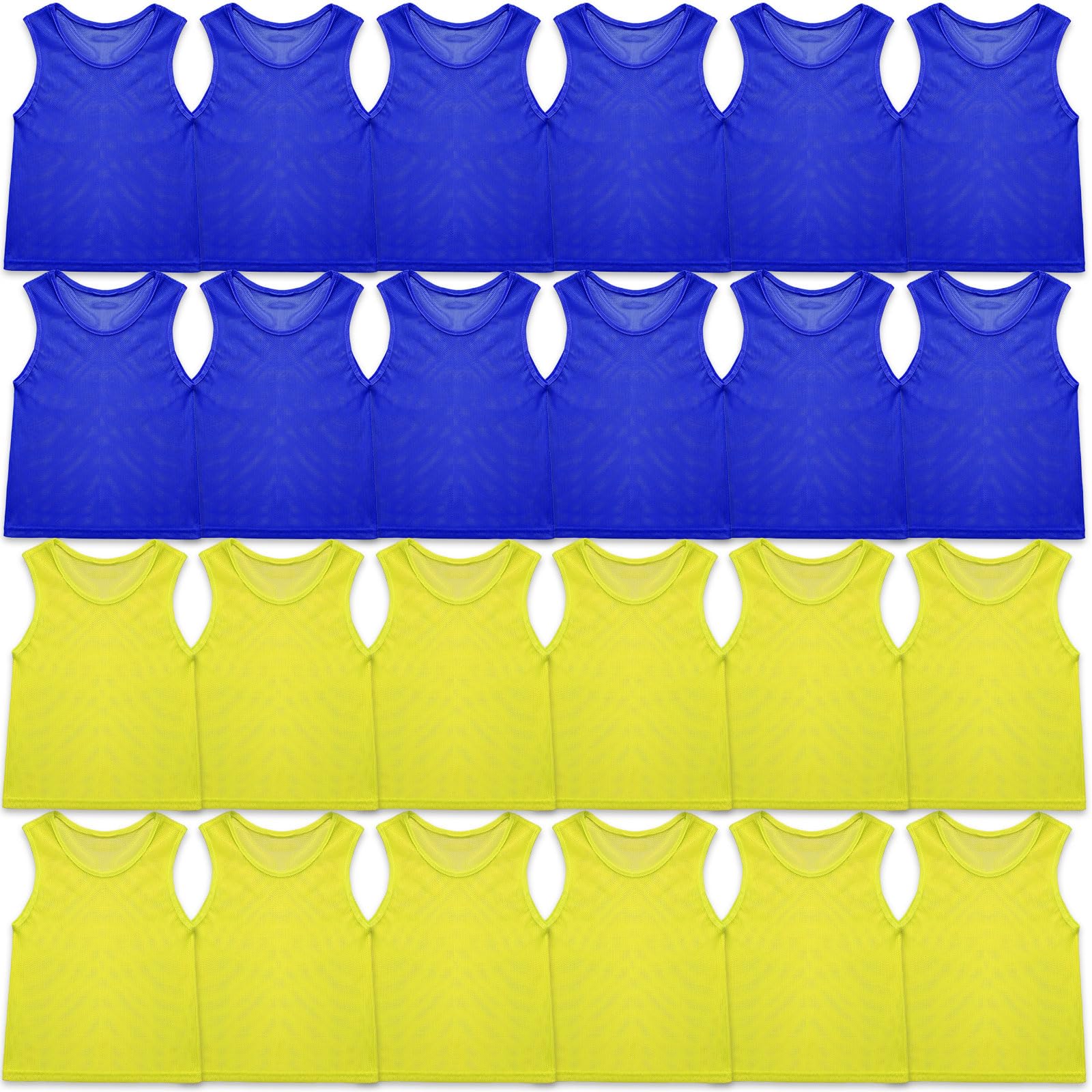 Sintege 24 Gilet di Calcio in Rete Gilet da Allenamento Maglie da Scrimmage di Nylon Pettorine Allenamento a Squadre Pallacanestro Pettorina Calcio per Bambini