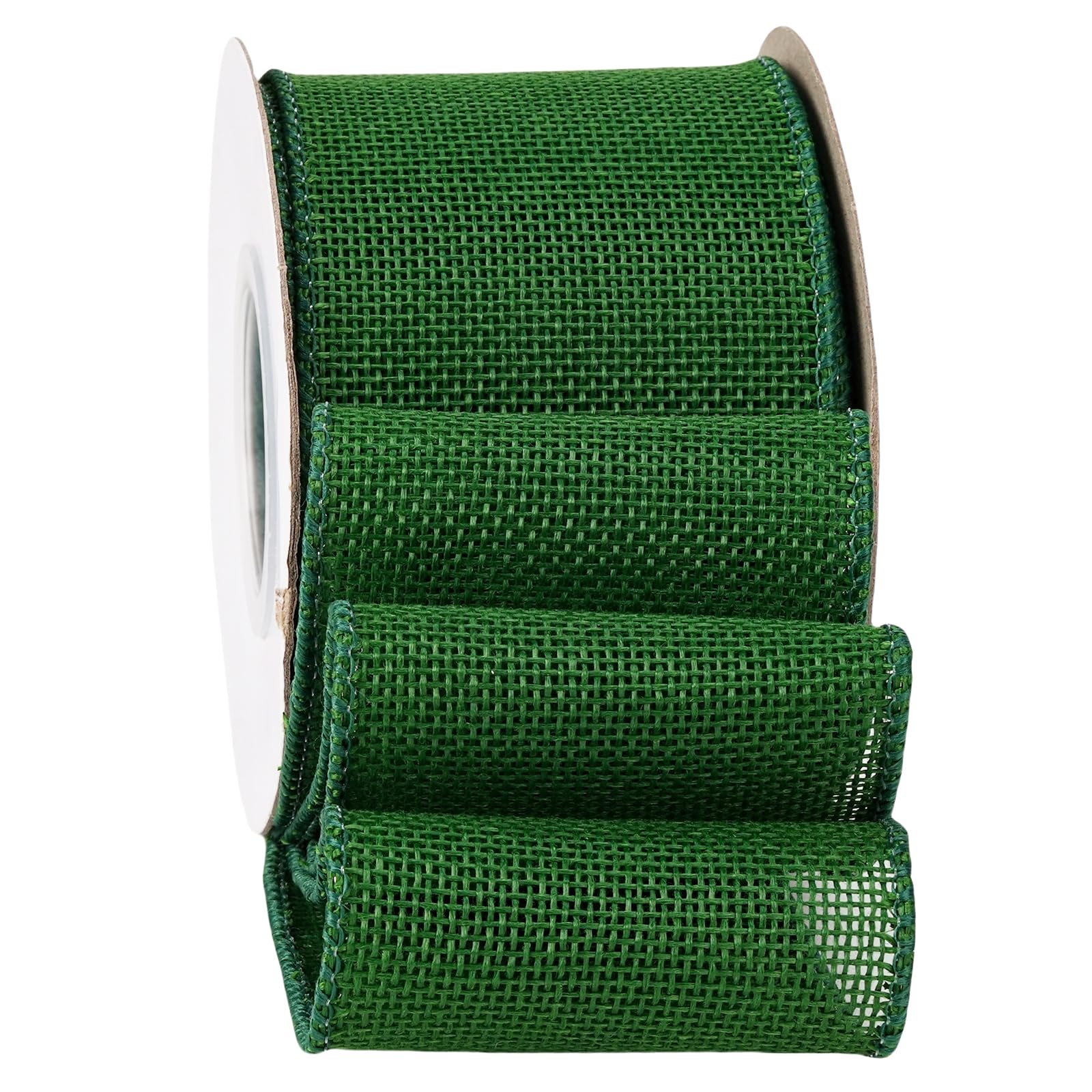 Green Burlap Wired Ribbon 2-1/2 Inch