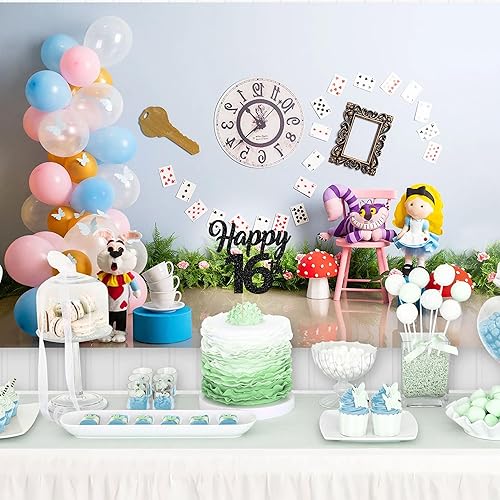 Miniatura 7 de 3 piezas de decoración para pastel de 16 años, purpurina negra número 16, decoración para pasteles de cumpleaños de 16 años, suministros de fiesta