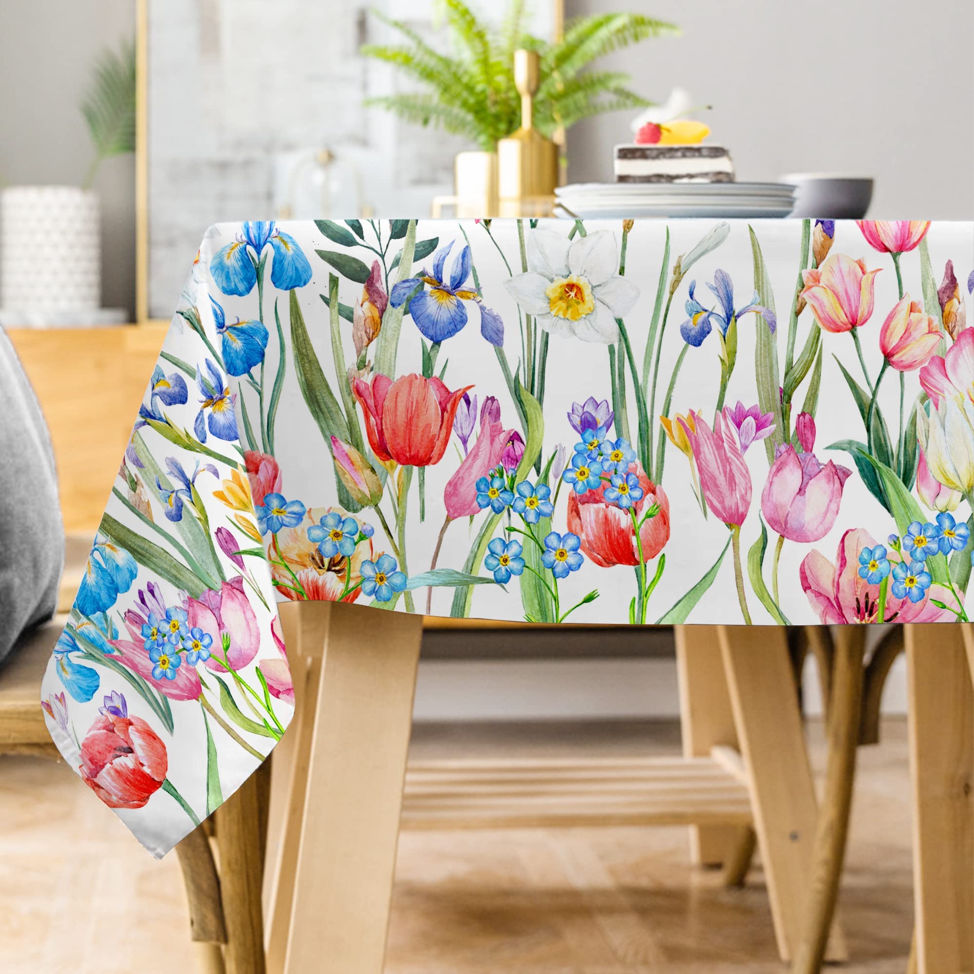 Tovaglie Pasquali Monouso - Design Con Tulipani E Coniglietti, Impermeabili, 4 Pezzi - Foto 13