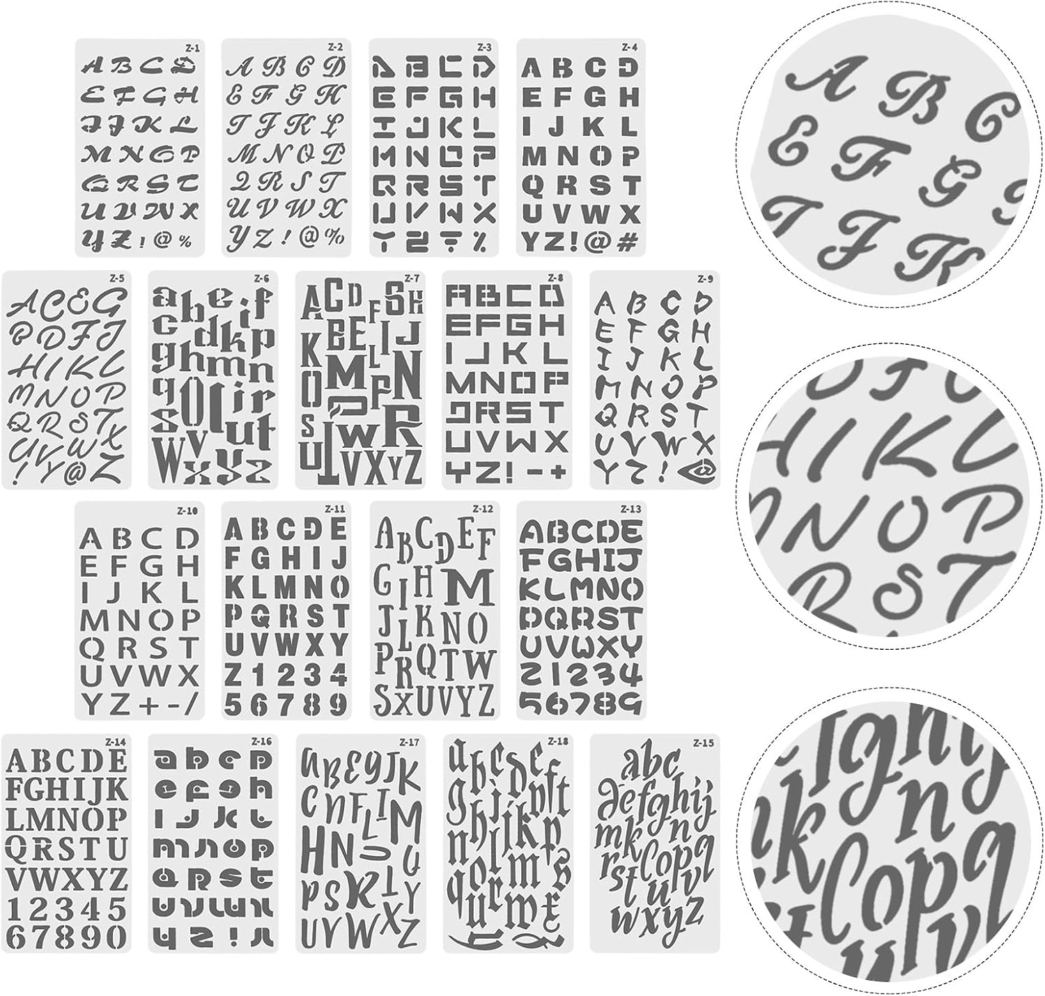 Kichvoe 20pcs Reusable Plastic Letter Stencils Small Alphabet Templates for DIY Scrapbooking Drawing Painting Journaling Crafts