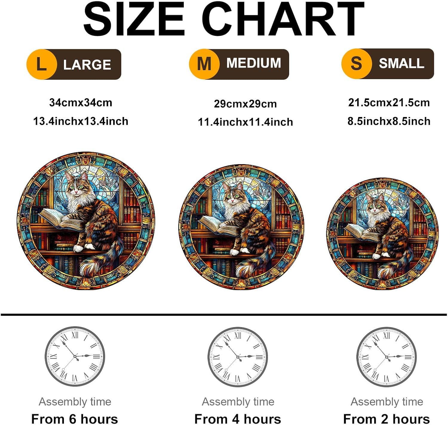 KAAYEE Wooden Puzzles for Adults-3D Visual Effect Maine Cat Library Wooden Jigsaw Puzzles Unique Shape Advanced Wood Puzzle Adults (11.4 * 11.4in 200pcs)