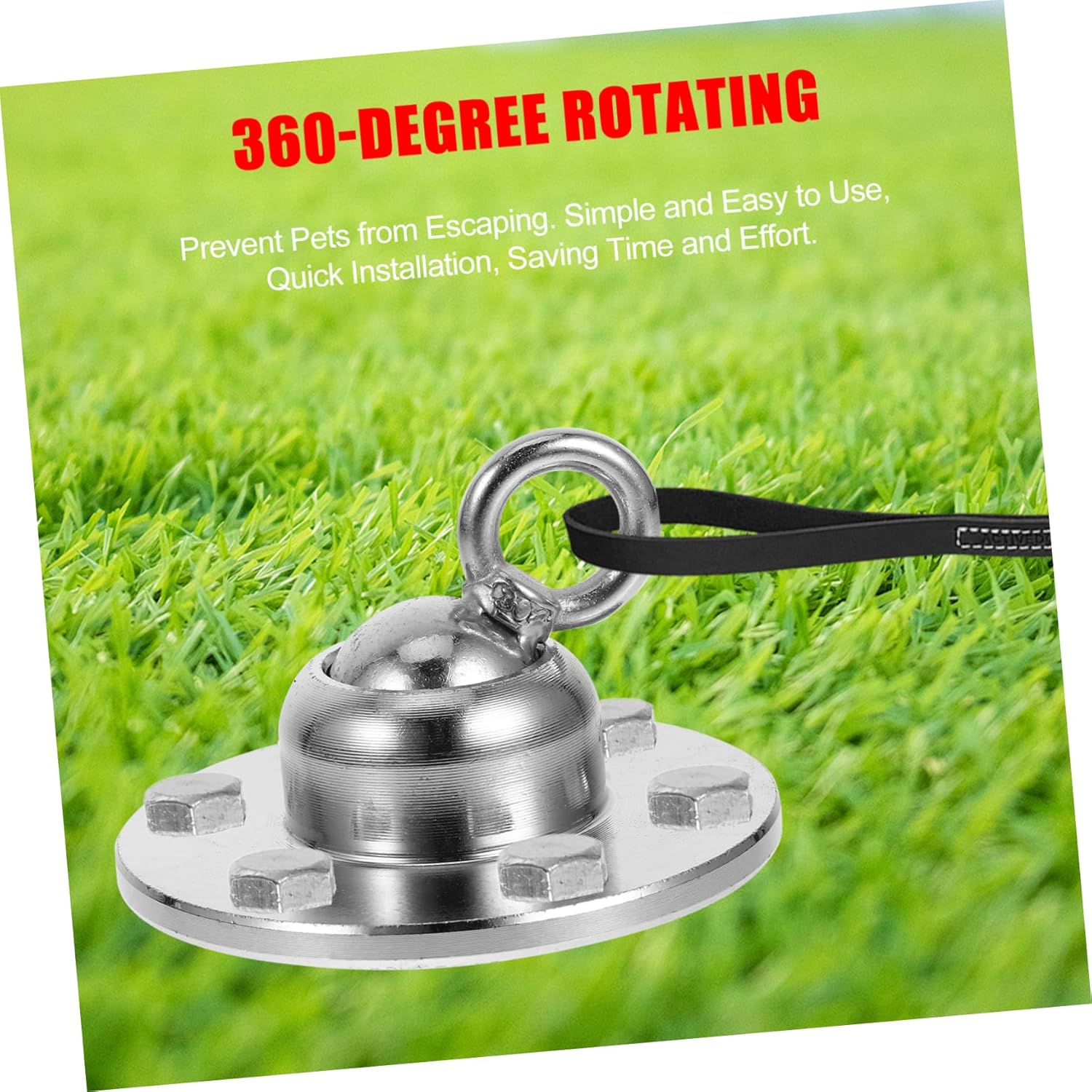 Sosoport Heavy Duty Dog Tie Out Stake Rotatable Ground Stake for Outdoor Dog Leash Sturdy Cable for