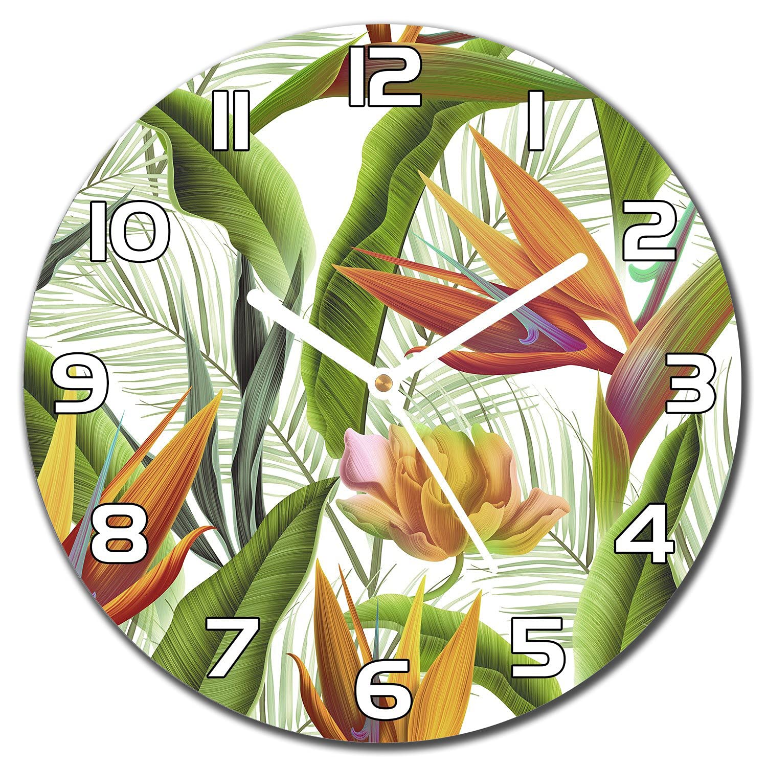 Horloge en Verre Silencieuse 30 cm Finition Moderne Contre les Murs Vides de Salon