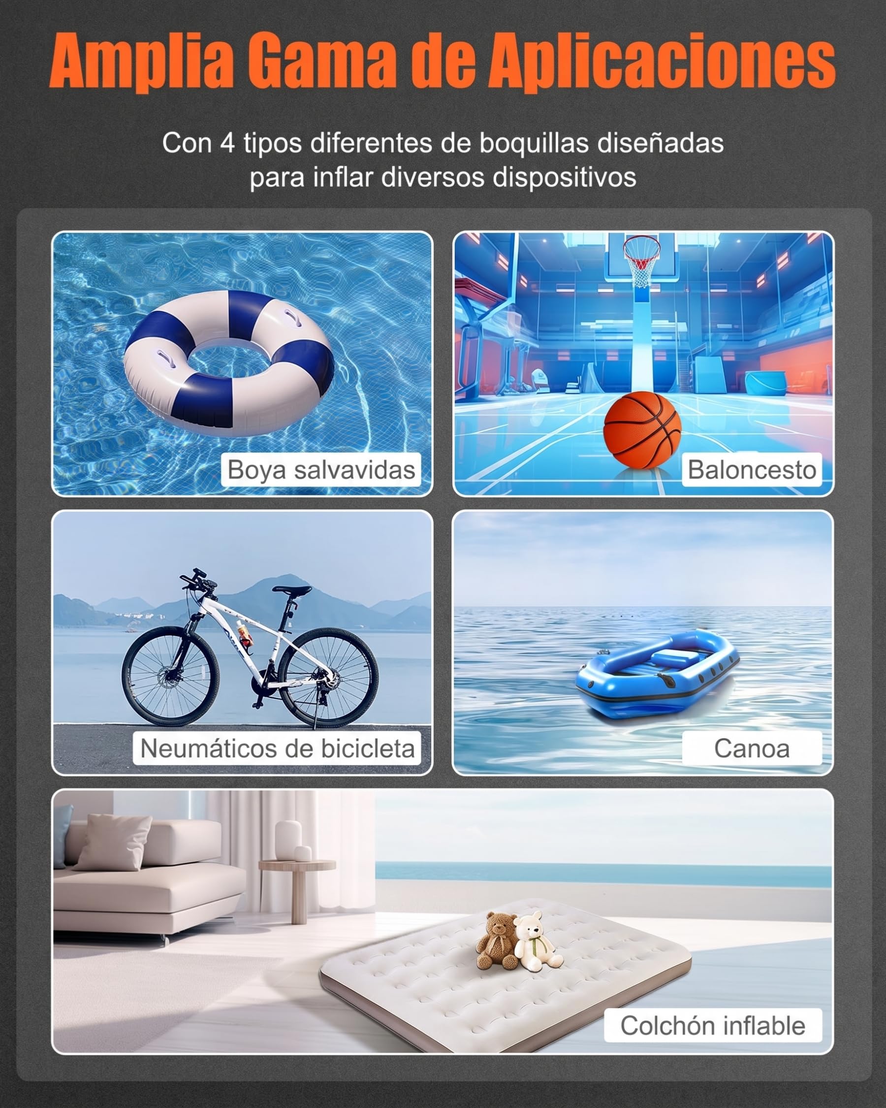 Arrancador de Baterias de Coche con Compresor de 150 PSI, 6000A Arrancador de Coche(para 9.0L Gasolina o 7.5L Diesel), Booster Bateria 12V con Pantalla LCD, Linterna LED