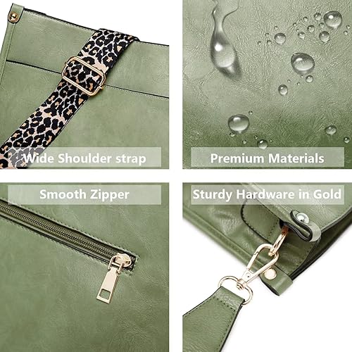 Miniatura 4 de Vegan Leather Crossbody Bags for Women, Crossbody Purse with Guitar Strap Zipped Pockets Handbag Shoulder Bag