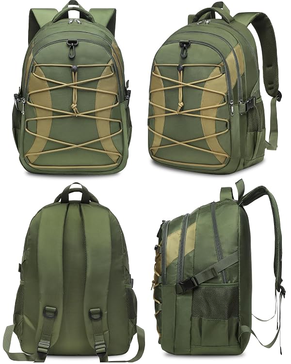 BLUEFAIRY Middle High School Backpack for Boys Girls Large Bookbag with Laptop Compartment Back to School Book Bags for Teens Teenagers Mochilas Escolares para Niños Niñas (Olive Green/Khaki, Solid) by BLUEFAIRY - Used condition - Image 2