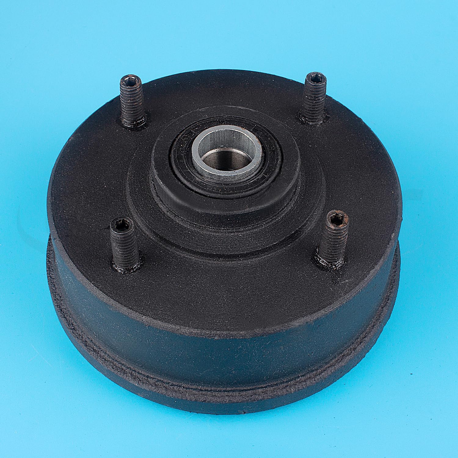 Front Drum Brake Wheel Hub with 4 Stud Drum Brake Housing + Shoes 8" Rim Fit for 125cc 150cc 250cc ATV Taoao Quad,New Cheetah Tforce ATA 125E 125F1 125G 135D 135DU 150B 150G Etc. (Left)