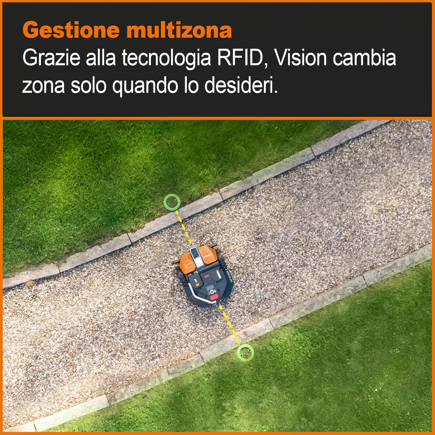 WORX Landroid Vision S250 robot tosaerba WR202E per giardini fino a 250 m² – robot tosaerba intelligente senza cavo di limitazione – WLAN e Bluetooth – prevenzione attiva degli ostacoli con tecnologia
