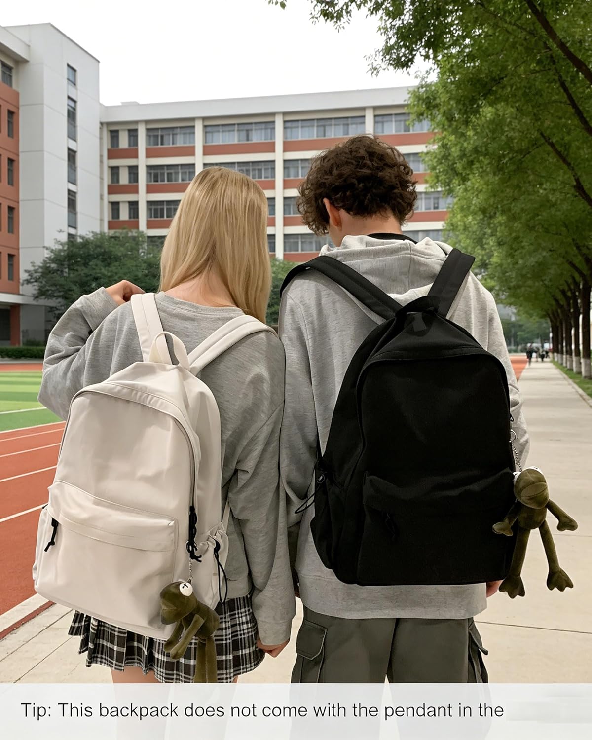 BJLFS White School Backpack for Girls Women, Waterproof High School Book Bag Cute Backpack for Men Teens Boys, Lightweight Mini Classic Basic College Backpack Middle School Back Pack Daypack - Image 3