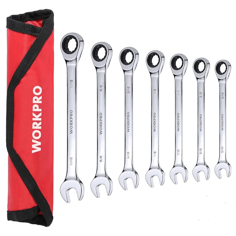 Jogo de Chaves Combinadas com Catraca WORKPRO, 7 Peças, 7,9 a 17,5 mm (5/16 a 11/16 pol.)