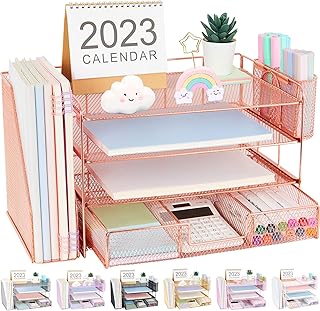 OPNICE Desk Organizer and Accessories, 4-Tier Desktop File Organizer wit...