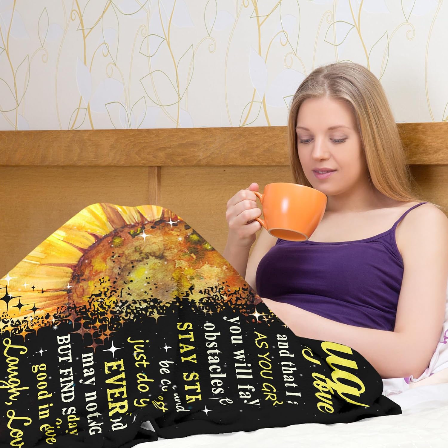 Granddaughter Gifts from Grandma, Birthday Gifts for Granddaughter, Granddaughter Xmas Gifts, Granddaughter Gifts from Grandparents Throw Blankets 60" x 50" - Image 3