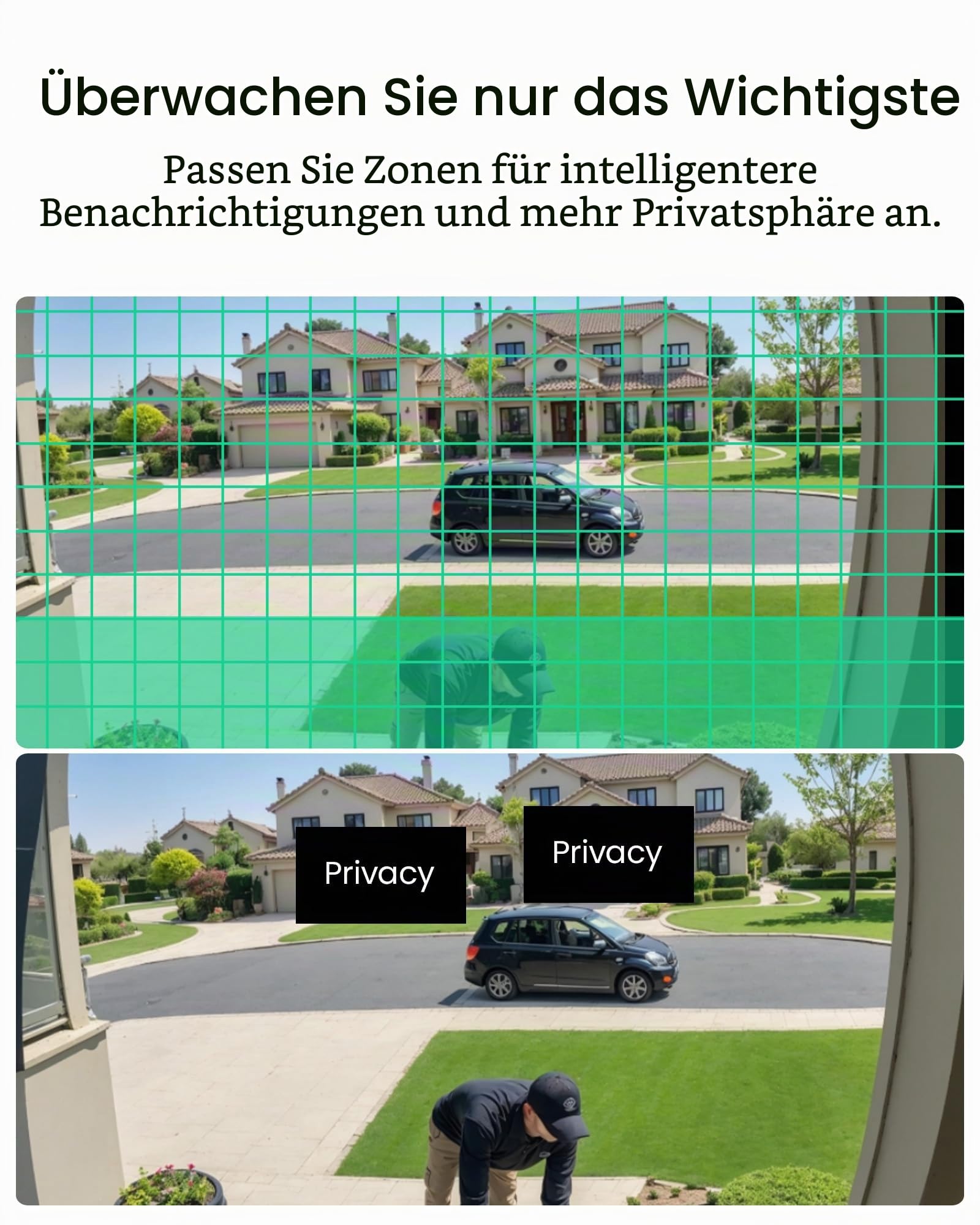 ZOSI 16CH 1080P H.265 + Überwachungskamera + DVR 4 TB, KI-Erkennung von Personen und Fahrzeugen für Heimüberwachung 24/7, Nachtsicht 24 m, Sofortwarnung und Fernzugriff