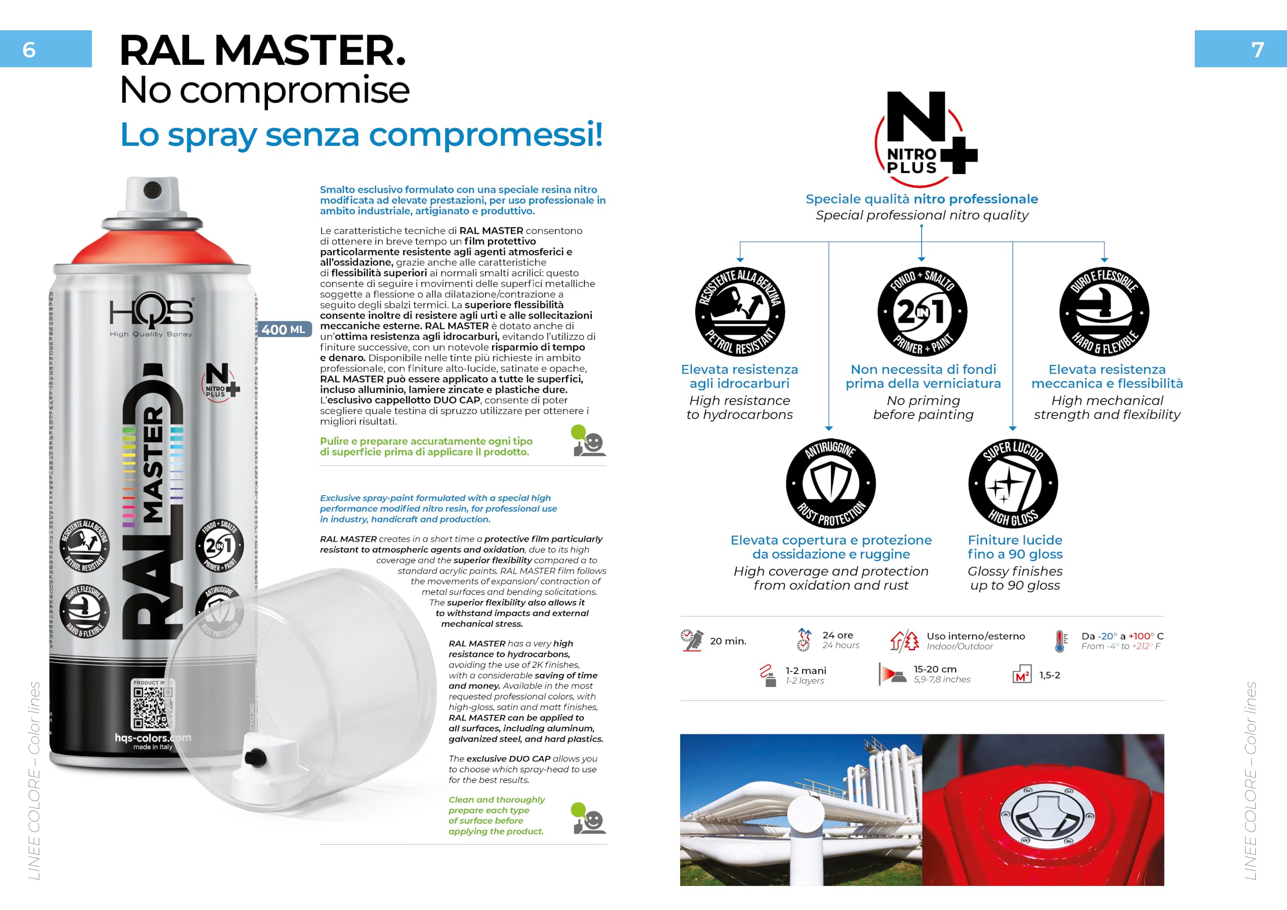 HQS RAL MASTER Lackspray 400ml Nitro RAL-Farben (6, RAL 6002 Frühlingsgrün glänzend)