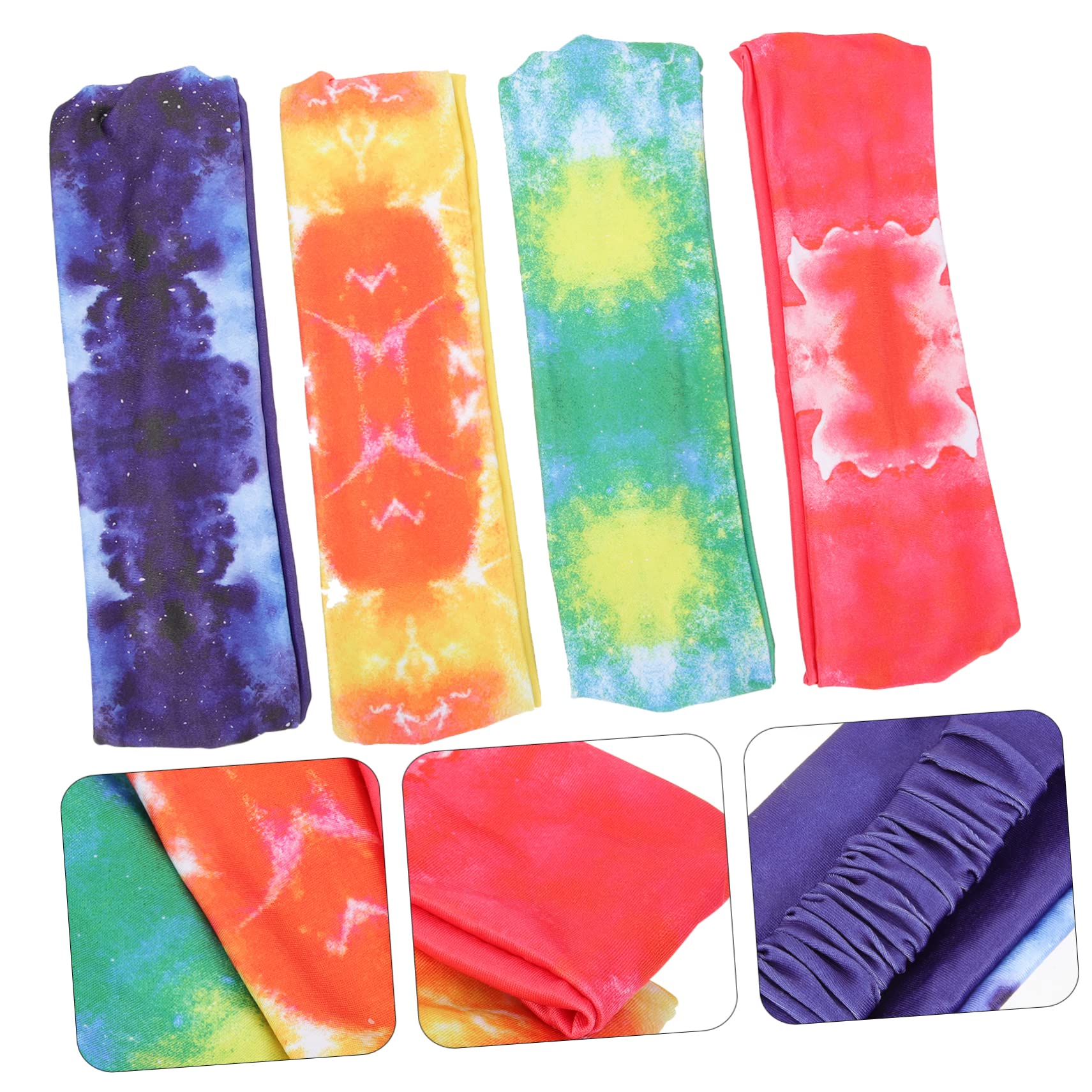 12 Pièces Bandeau de Sport tie-Dye scrunchies Hair Band Bandes de Sueur de Sport Maquillage Cheveux Bandeau Bandeaux pour Hommes Bandanas pour Hommes décor de Cheveux de Sport Yoga